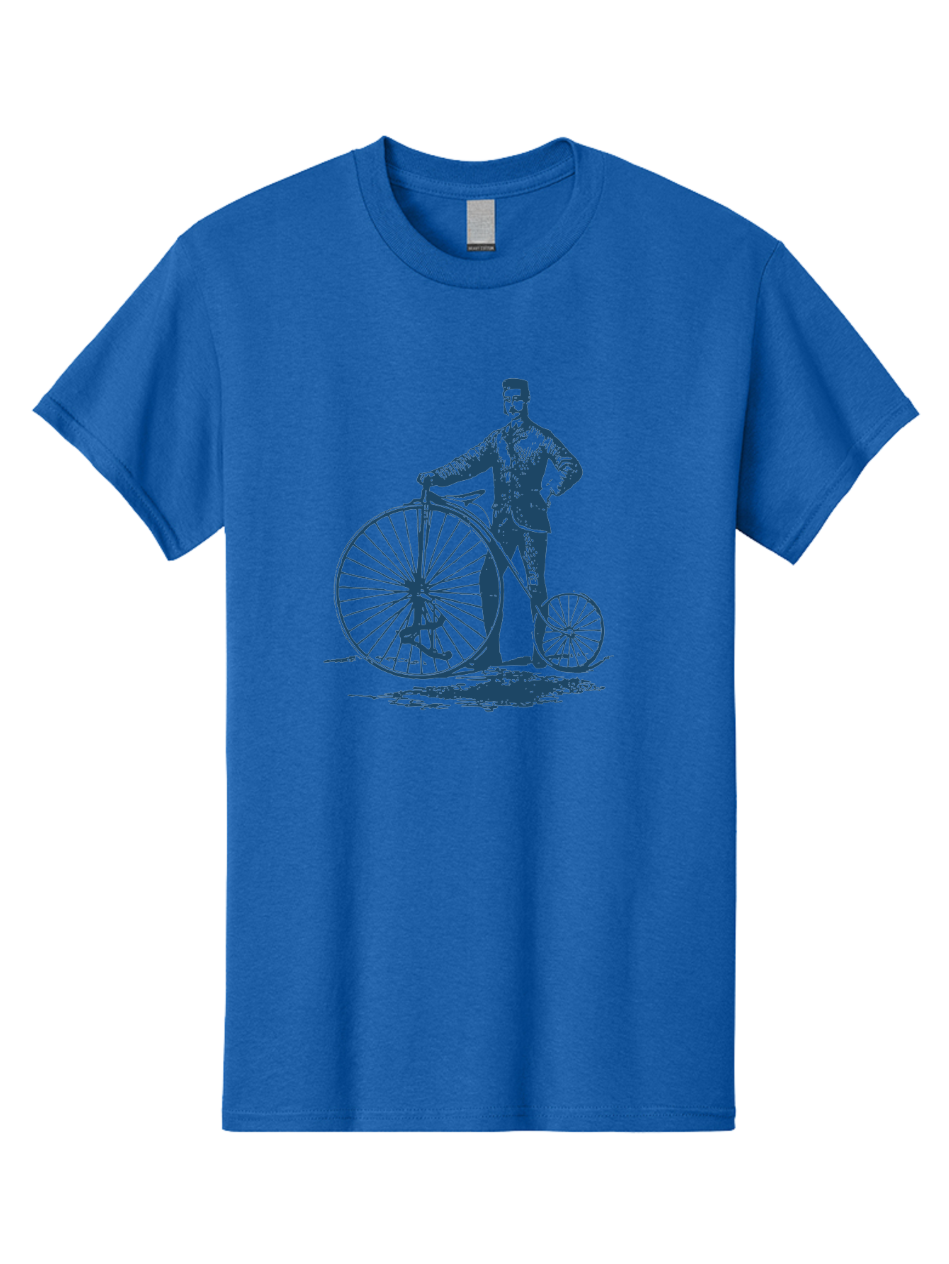 Old-Fashioned Gentleman And Bicycle 2 Men'S Graphic Tee, 100% Cotton, Comfortable Casual Summer Wear, Machine Washable, Vintage Bicycle, Penny-Farthing Bike, Antique Cycle, Classic Transport, Nostalgic Vehicle, Historical Bike, Retro Cycling Aae564 21