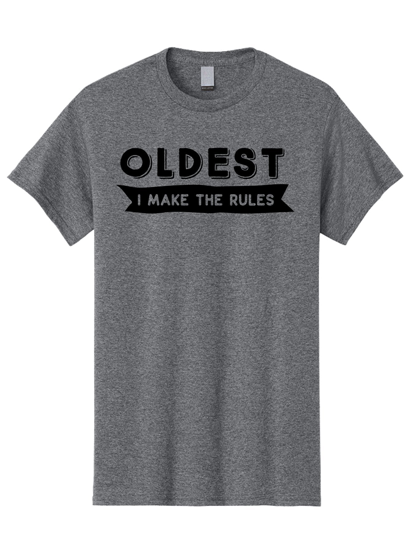 Oldest - I Make The Rules Men'S Graphic Tee, 100% Cotton, Comfortable Casual Summer Wear, Machine Washable, Older Sibling, Family Dynamics, Leadership, Confidence, Empowerment, Rule Maker, Sibling Pride, Motivational Quote Aae566 10