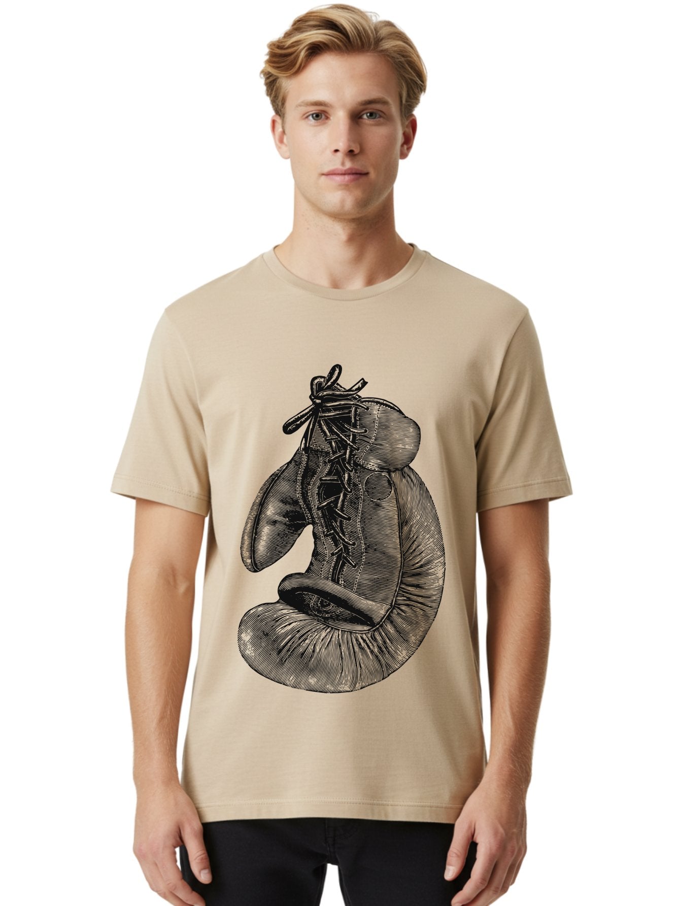 One Glove, One Legacy Men'S Graphic Tee, 100% Cotton, Comfortable Casual Summer Wear, Machine Washable, Boxing Gloves, Combat Sports, Martial Arts, Fighting Gear, Boxing Equipment, Training Gloves, Lace-Up Gloves Aae567 22