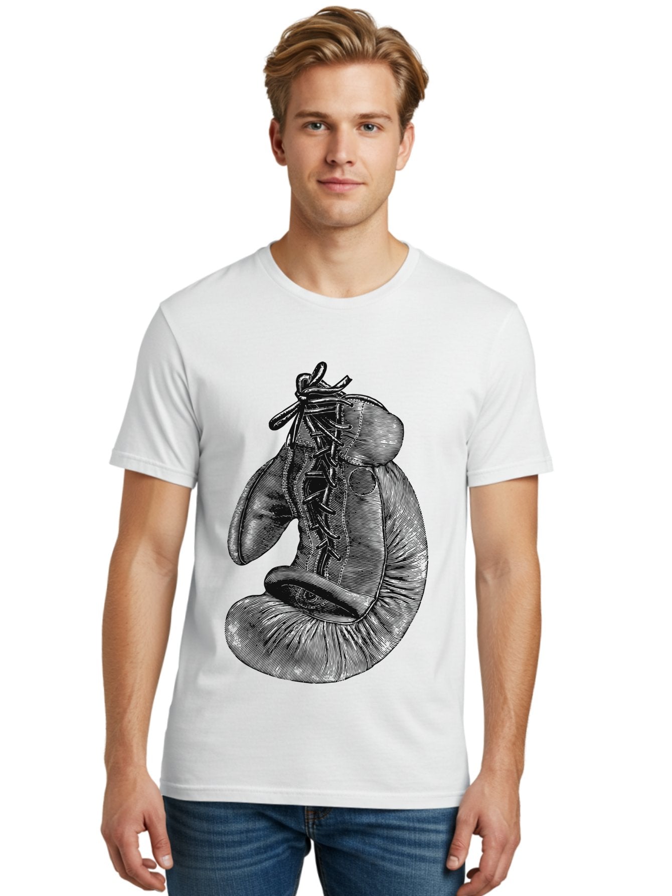 One Glove, One Legacy Men'S Graphic Tee, 100% Cotton, Comfortable Casual Summer Wear, Machine Washable, Boxing Gloves, Combat Sports, Martial Arts, Fighting Gear, Boxing Equipment, Training Gloves, Lace-Up Gloves Aae567 28