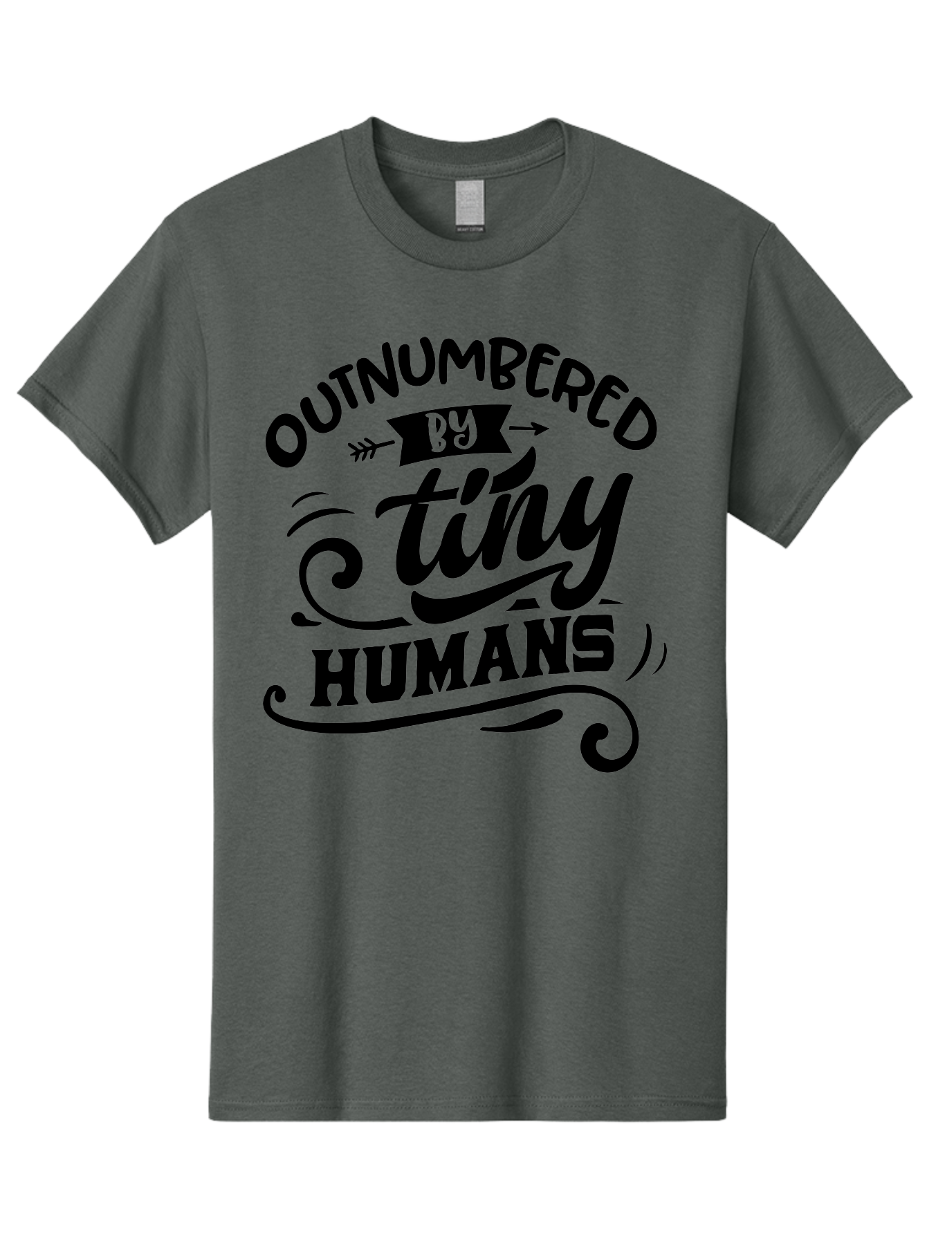 Outnumbered By Tiny Humans Men'S Graphic Tee, 100% Cotton, Comfortable Casual Summer Wear, Machine Washable, Inspirational Quote, Cute Design, Positive Message, Funny Typography, Motivational Words, Creative Expression, Quirky Art Aae572 15