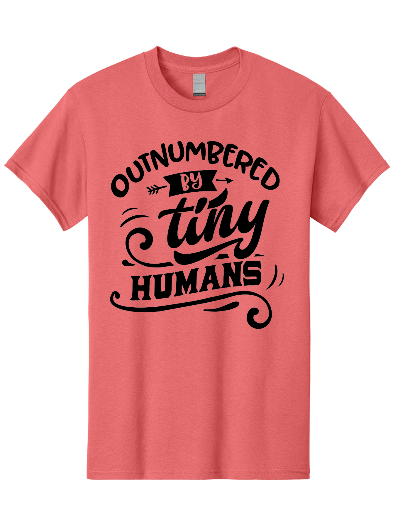 Outnumbered By Tiny Humans Men'S Graphic Tee, 100% Cotton, Comfortable Casual Summer Wear, Machine Washable, Inspirational Quote, Cute Design, Positive Message, Funny Typography, Motivational Words, Creative Expression, Quirky Art Aae572 23