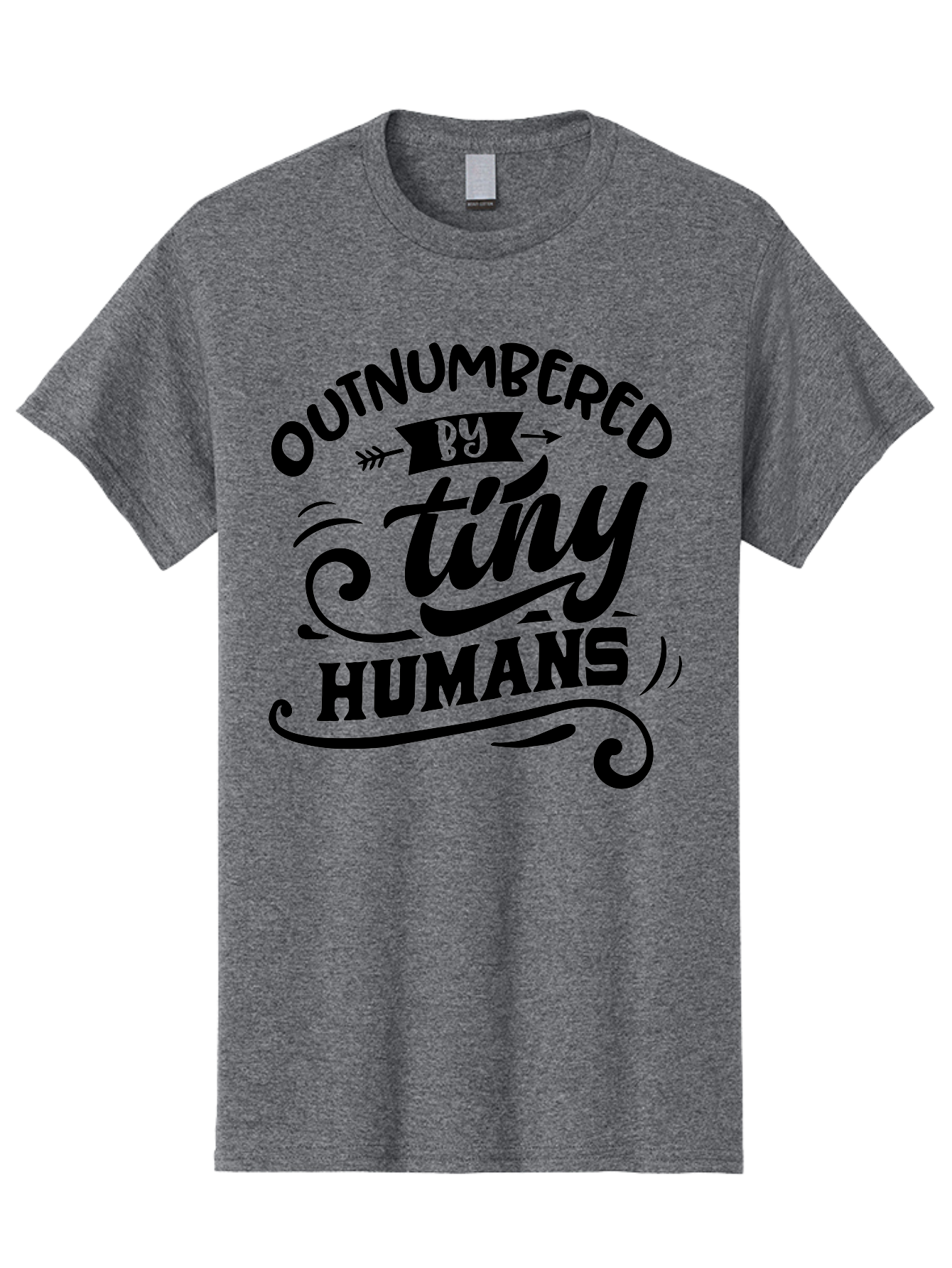 Outnumbered By Tiny Humans Men'S Graphic Tee, 100% Cotton, Comfortable Casual Summer Wear, Machine Washable, Inspirational Quote, Cute Design, Positive Message, Funny Typography, Motivational Words, Creative Expression, Quirky Art Aae572 7