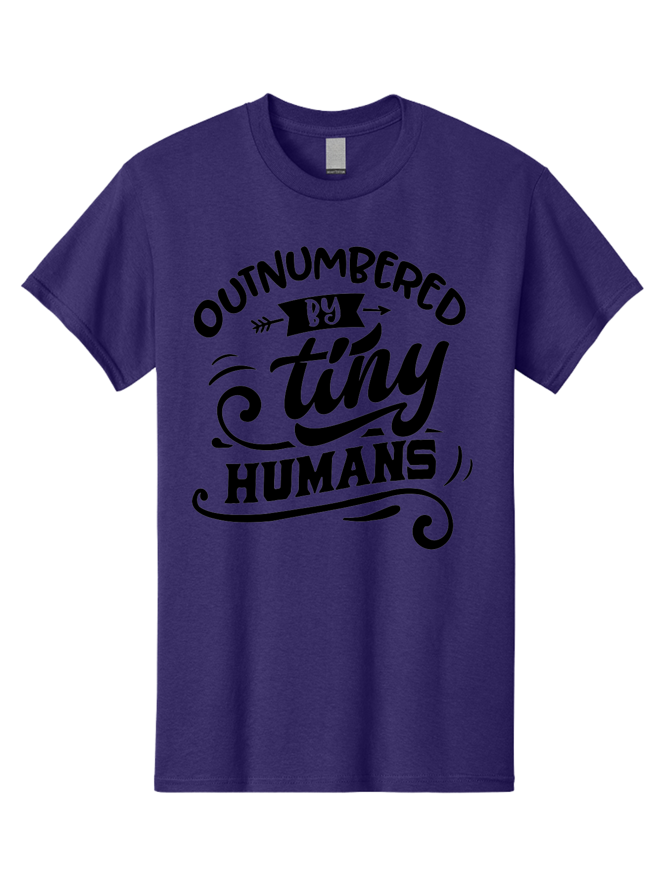 Outnumbered By Tiny Humans Men'S Graphic Tee, 100% Cotton, Comfortable Casual Summer Wear, Machine Washable, Inspirational Quote, Cute Design, Positive Message, Funny Typography, Motivational Words, Creative Expression, Quirky Art Aae572 29
