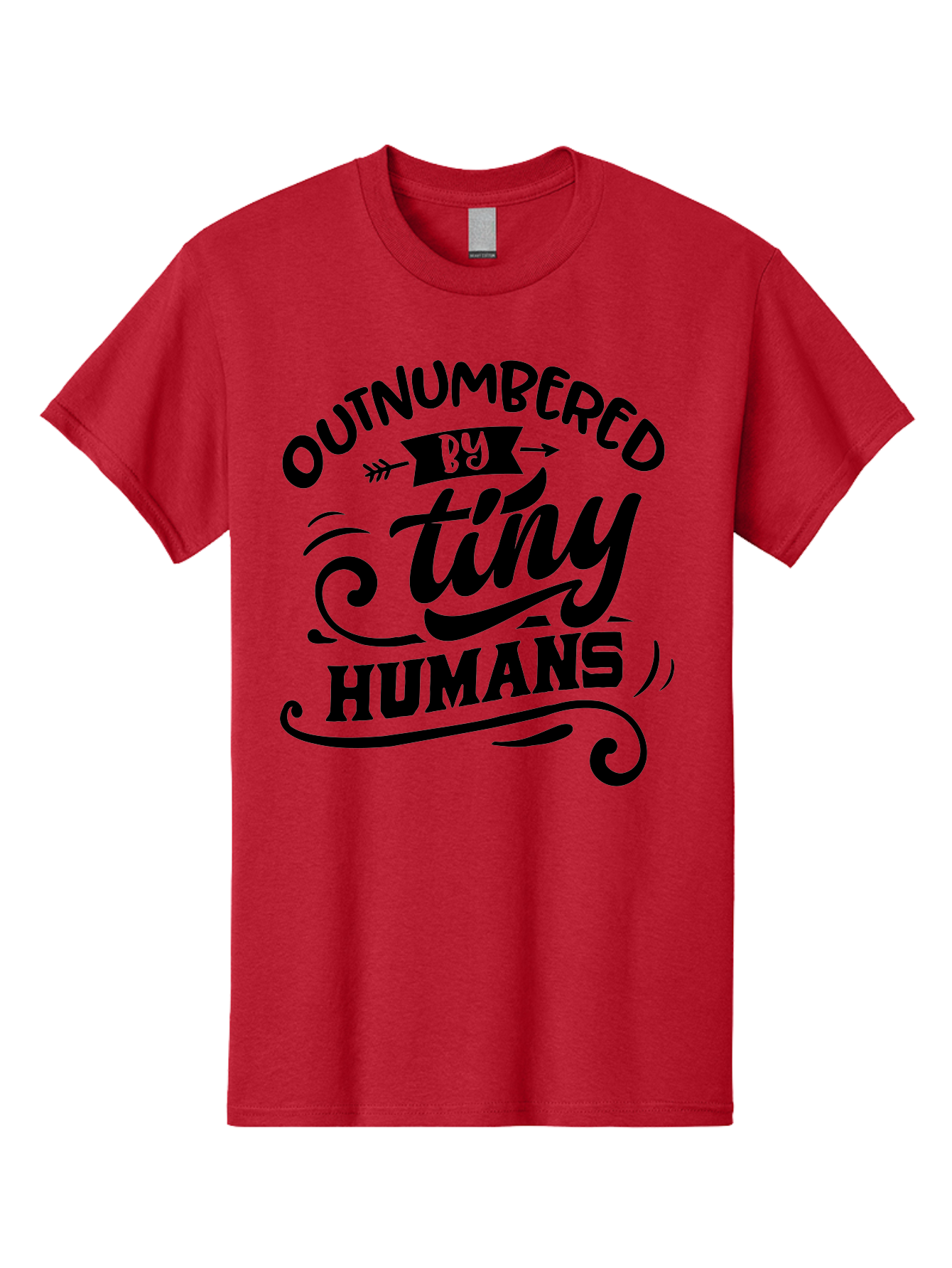 Outnumbered By Tiny Humans Men'S Graphic Tee, 100% Cotton, Comfortable Casual Summer Wear, Machine Washable, Inspirational Quote, Cute Design, Positive Message, Funny Typography, Motivational Words, Creative Expression, Quirky Art Aae572 21