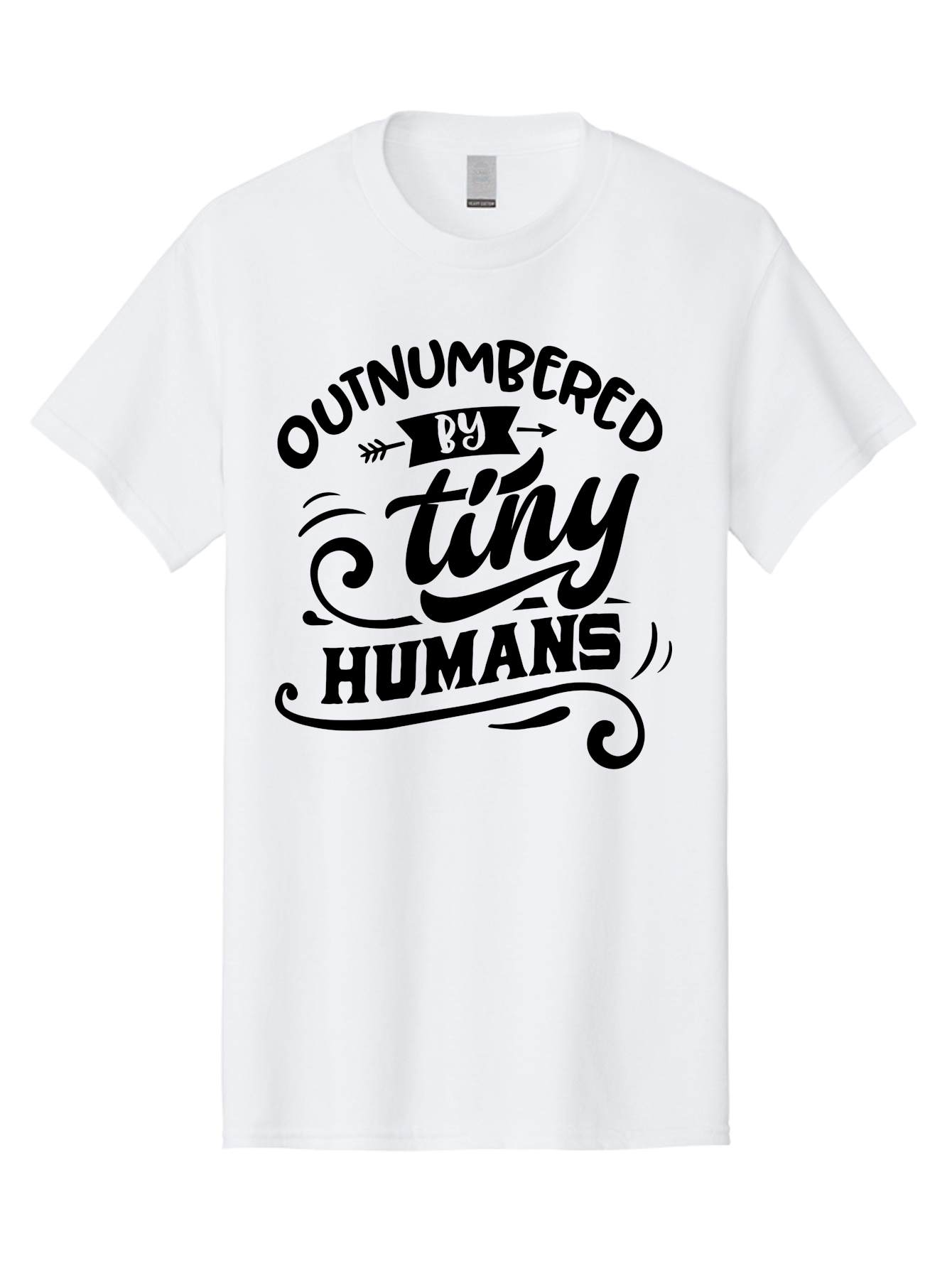 Outnumbered By Tiny Humans Men'S Graphic Tee, 100% Cotton, Comfortable Casual Summer Wear, Machine Washable, Inspirational Quote, Cute Design, Positive Message, Funny Typography, Motivational Words, Creative Expression, Quirky Art Aae572 11