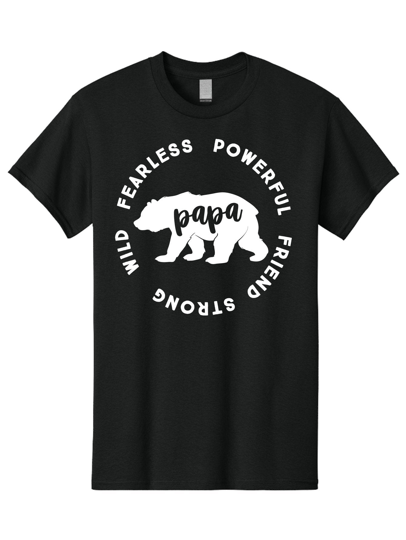 Papa Bear White Men'S Graphic Tee, 100% Cotton, Comfortable Casual Summer Wear, Machine Washable, Bear Silhouette, Papa Bear, Fearless, Powerful, Friendly Bear, Wild And Strong, Father'S Day Gift, Motivational Quote, Bear Design, Aae574 4