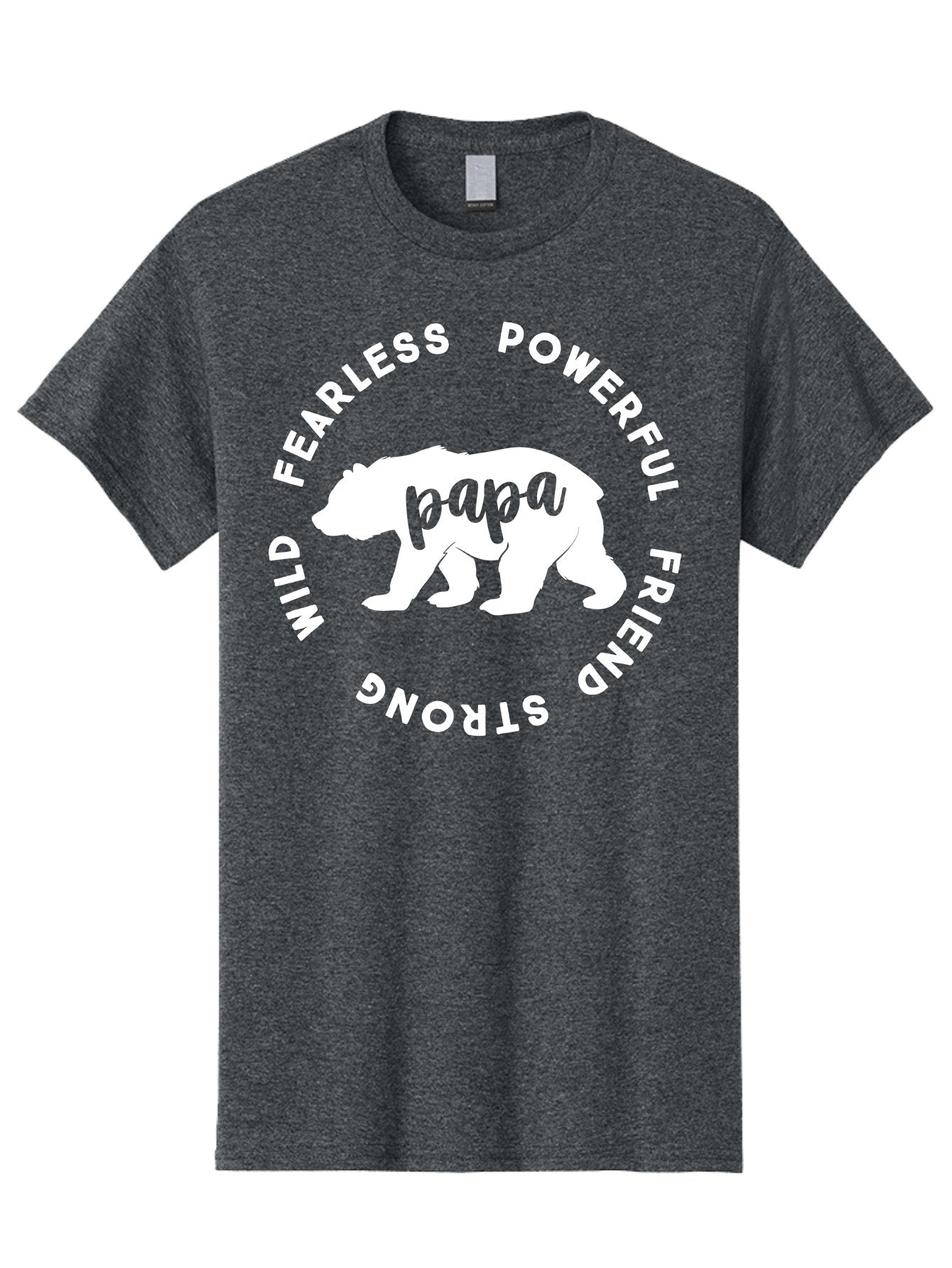 Papa Bear White Men'S Graphic Tee, 100% Cotton, Comfortable Casual Summer Wear, Machine Washable, Bear Silhouette, Papa Bear, Fearless, Powerful, Friendly Bear, Wild And Strong, Father'S Day Gift, Motivational Quote, Bear Design, Aae574 8
