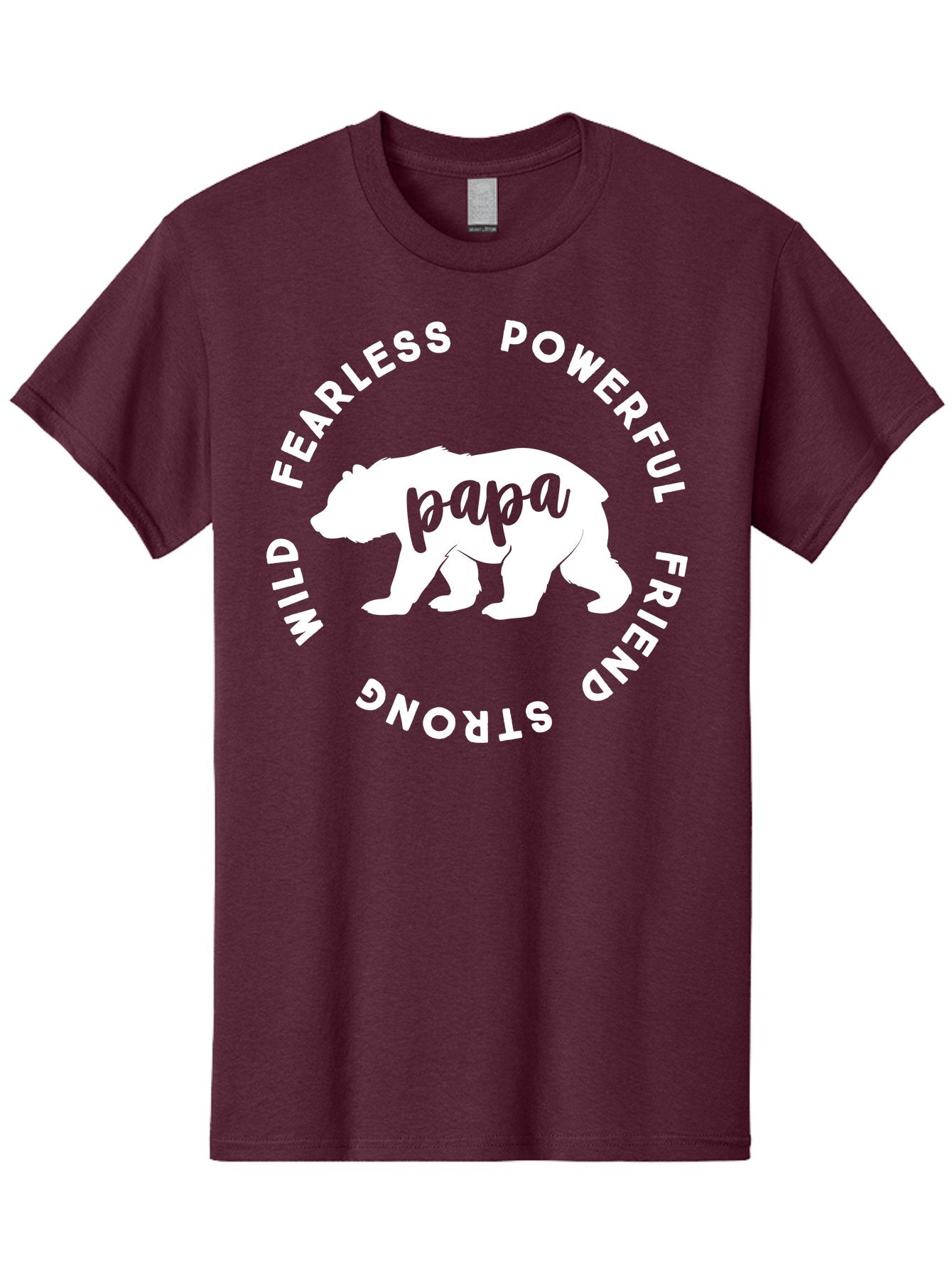 Papa Bear White Men'S Graphic Tee, 100% Cotton, Comfortable Casual Summer Wear, Machine Washable, Bear Silhouette, Papa Bear, Fearless, Powerful, Friendly Bear, Wild And Strong, Father'S Day Gift, Motivational Quote, Bear Design, Aae574 15