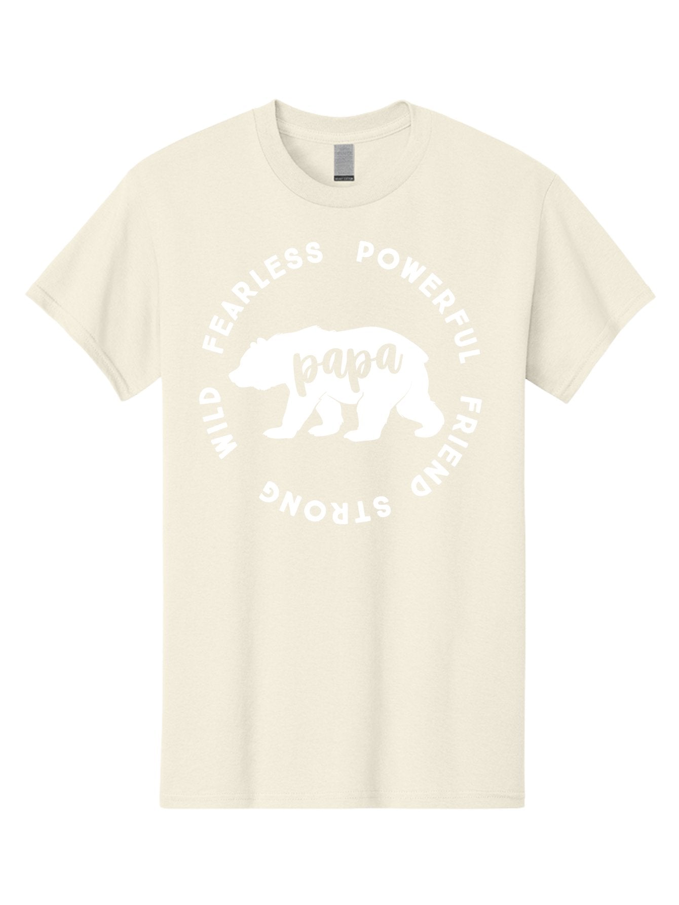 Papa Bear White Men'S Graphic Tee, 100% Cotton, Comfortable Casual Summer Wear, Machine Washable, Bear Silhouette, Papa Bear, Fearless, Powerful, Friendly Bear, Wild And Strong, Father'S Day Gift, Motivational Quote, Bear Design, Aae574 12