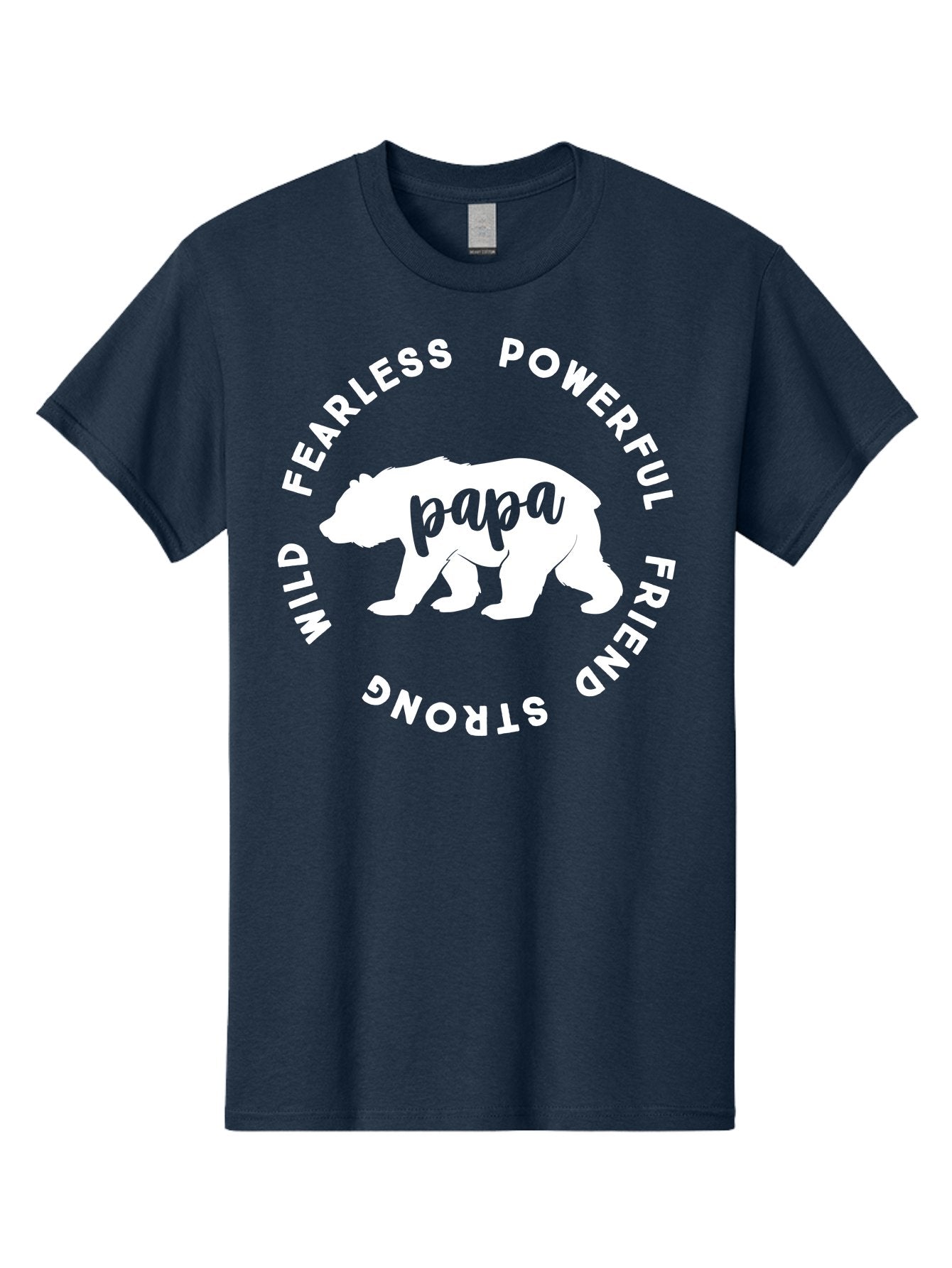 Papa Bear White Men'S Graphic Tee, 100% Cotton, Comfortable Casual Summer Wear, Machine Washable, Bear Silhouette, Papa Bear, Fearless, Powerful, Friendly Bear, Wild And Strong, Father'S Day Gift, Motivational Quote, Bear Design, Aae574 14