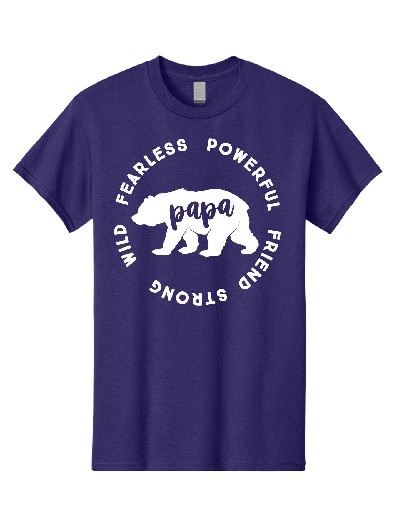 Papa Bear White Men'S Graphic Tee, 100% Cotton, Comfortable Casual Summer Wear, Machine Washable, Bear Silhouette, Papa Bear, Fearless, Powerful, Friendly Bear, Wild And Strong, Father'S Day Gift, Motivational Quote, Bear Design, Aae574 10