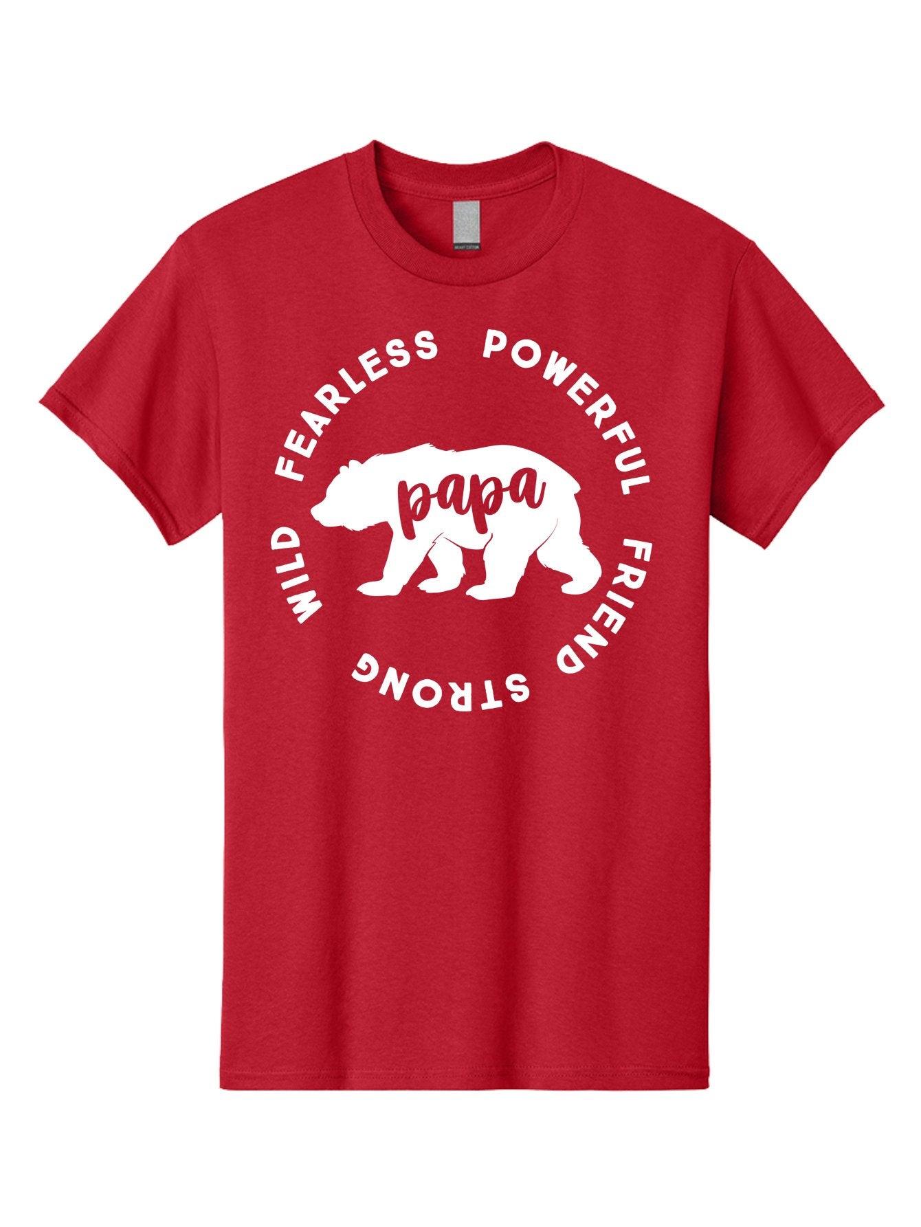 Papa Bear White Men'S Graphic Tee, 100% Cotton, Comfortable Casual Summer Wear, Machine Washable, Bear Silhouette, Papa Bear, Fearless, Powerful, Friendly Bear, Wild And Strong, Father'S Day Gift, Motivational Quote, Bear Design, Aae574 13