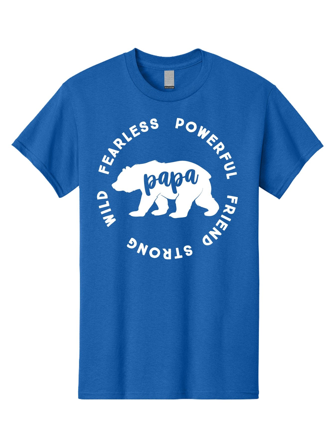 Papa Bear White Men'S Graphic Tee, 100% Cotton, Comfortable Casual Summer Wear, Machine Washable, Bear Silhouette, Papa Bear, Fearless, Powerful, Friendly Bear, Wild And Strong, Father'S Day Gift, Motivational Quote, Bear Design, Aae574 7