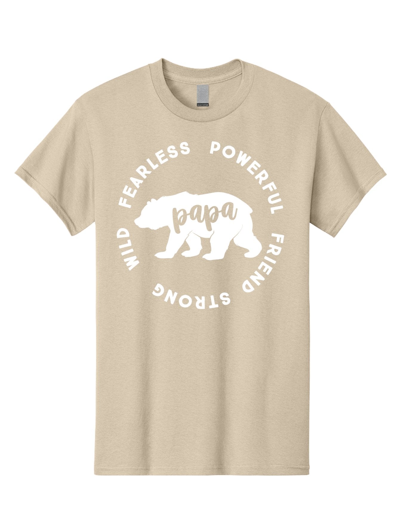 Papa Bear White Men'S Graphic Tee, 100% Cotton, Comfortable Casual Summer Wear, Machine Washable, Bear Silhouette, Papa Bear, Fearless, Powerful, Friendly Bear, Wild And Strong, Father'S Day Gift, Motivational Quote, Bear Design, Aae574 6