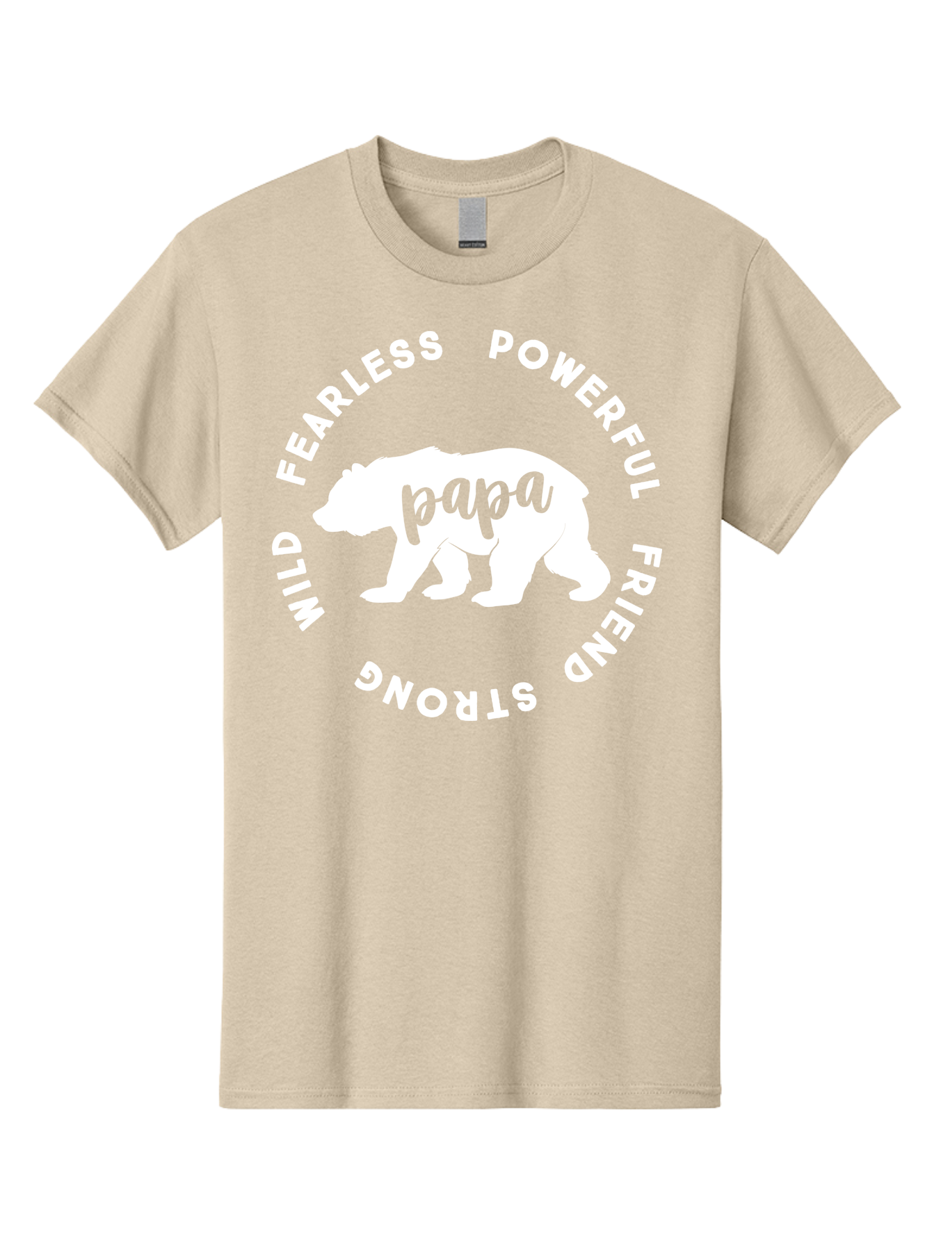 Papa Bear White Men'S Graphic Tee, 100% Cotton, Comfortable Casual Summer Wear, Machine Washable, Bear Silhouette, Papa Bear, Fearless, Powerful, Friendly Bear, Wild And Strong, Father'S Day Gift, Motivational Quote, Bear Design, Aae574 14