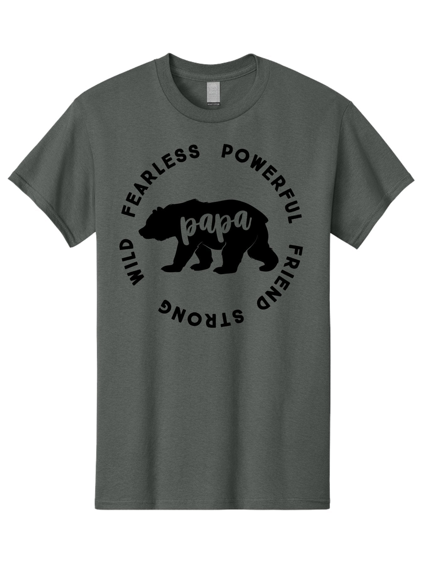 Papa Bear Men'S Graphic Tee, 100% Cotton, Comfortable Casual Summer Wear, Machine Washable, Bear Silhouette, Papa Bear, Wild Bear, Powerful Bear, Fearless Bear, Strong Friend, Fatherly Love, Bear Graphics, Personalized Gift, Father'S Day Ideas Aae575 14