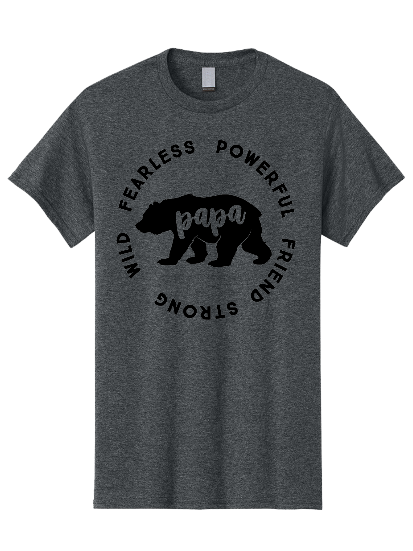 Papa Bear Men'S Graphic Tee, 100% Cotton, Comfortable Casual Summer Wear, Machine Washable, Bear Silhouette, Papa Bear, Wild Bear, Powerful Bear, Fearless Bear, Strong Friend, Fatherly Love, Bear Graphics, Personalized Gift, Father'S Day Ideas Aae575 23