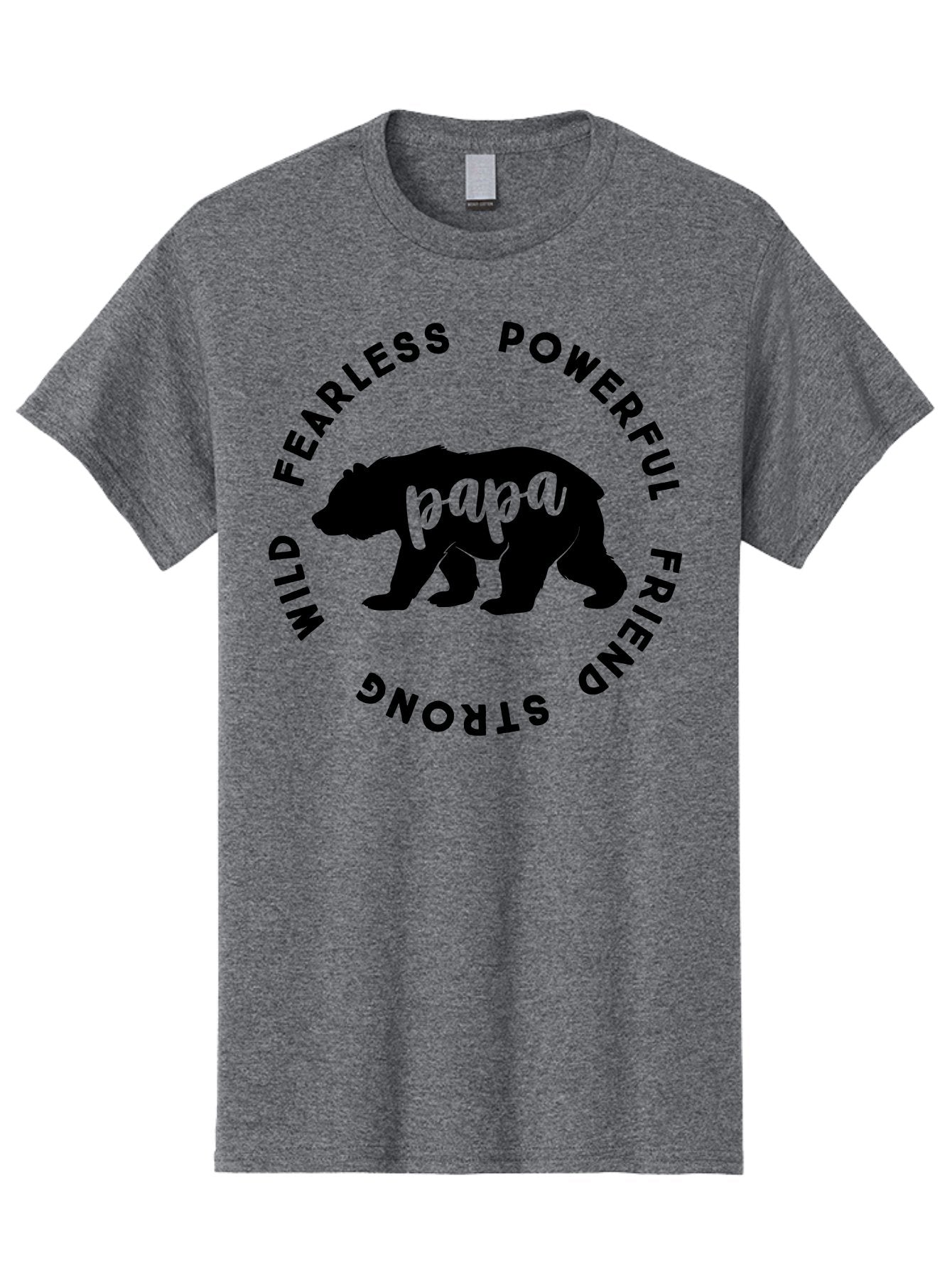 Papa Bear Men'S Graphic Tee, 100% Cotton, Comfortable Casual Summer Wear, Machine Washable, Bear Silhouette, Papa Bear, Wild Bear, Powerful Bear, Fearless Bear, Strong Friend, Fatherly Love, Bear Graphics, Personalized Gift, Father'S Day Ideas Aae575 13