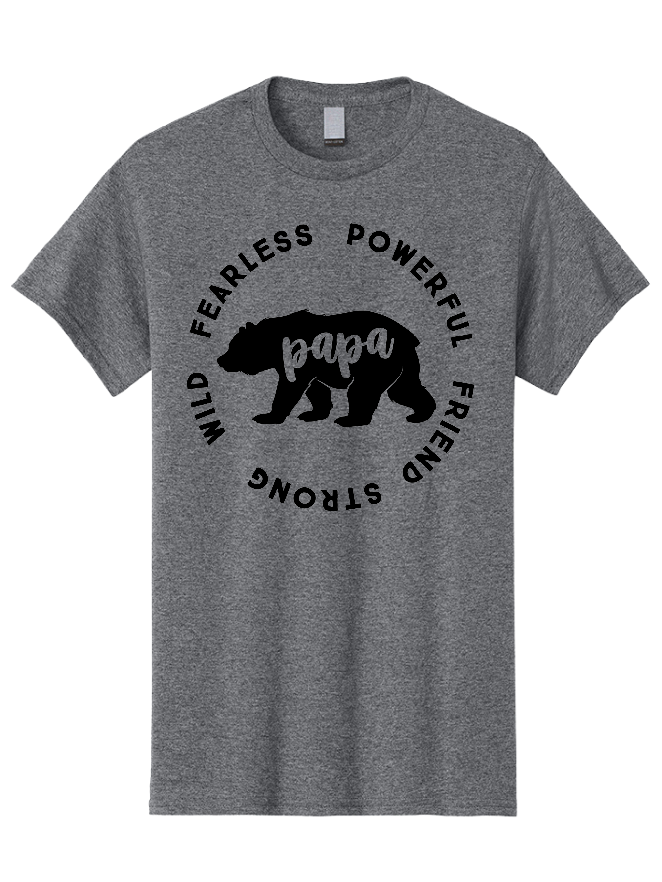 Papa Bear Men'S Graphic Tee, 100% Cotton, Comfortable Casual Summer Wear, Machine Washable, Bear Silhouette, Papa Bear, Wild Bear, Powerful Bear, Fearless Bear, Strong Friend, Fatherly Love, Bear Graphics, Personalized Gift, Father'S Day Ideas Aae575 3