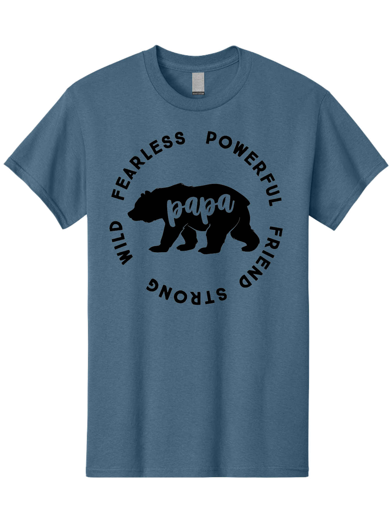 Papa Bear Men'S Graphic Tee, 100% Cotton, Comfortable Casual Summer Wear, Machine Washable, Bear Silhouette, Papa Bear, Wild Bear, Powerful Bear, Fearless Bear, Strong Friend, Fatherly Love, Bear Graphics, Personalized Gift, Father'S Day Ideas Aae575 15