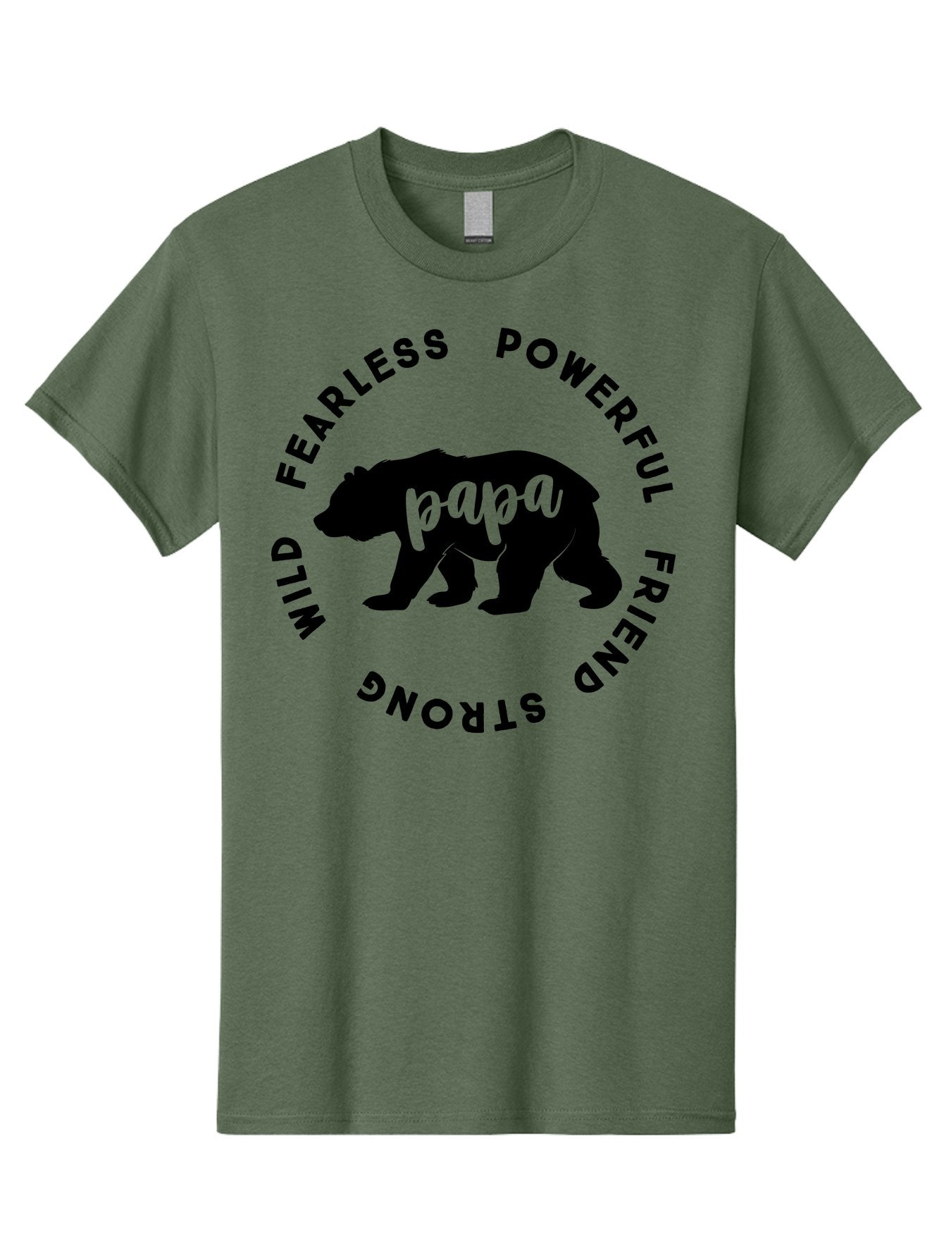 Papa Bear Men'S Graphic Tee, 100% Cotton, Comfortable Casual Summer Wear, Machine Washable, Bear Silhouette, Papa Bear, Wild Bear, Powerful Bear, Fearless Bear, Strong Friend, Fatherly Love, Bear Graphics, Personalized Gift, Father'S Day Ideas Aae575 15