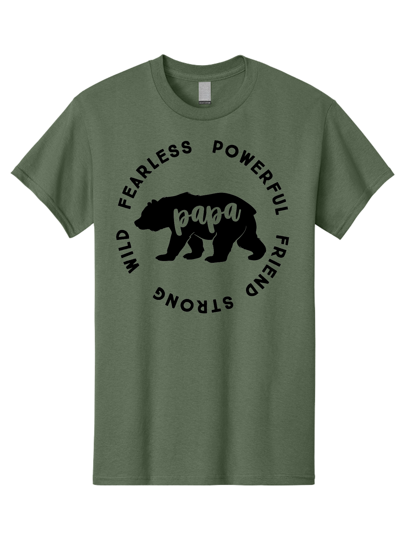 Papa Bear Men'S Graphic Tee, 100% Cotton, Comfortable Casual Summer Wear, Machine Washable, Bear Silhouette, Papa Bear, Wild Bear, Powerful Bear, Fearless Bear, Strong Friend, Fatherly Love, Bear Graphics, Personalized Gift, Father'S Day Ideas Aae575 13