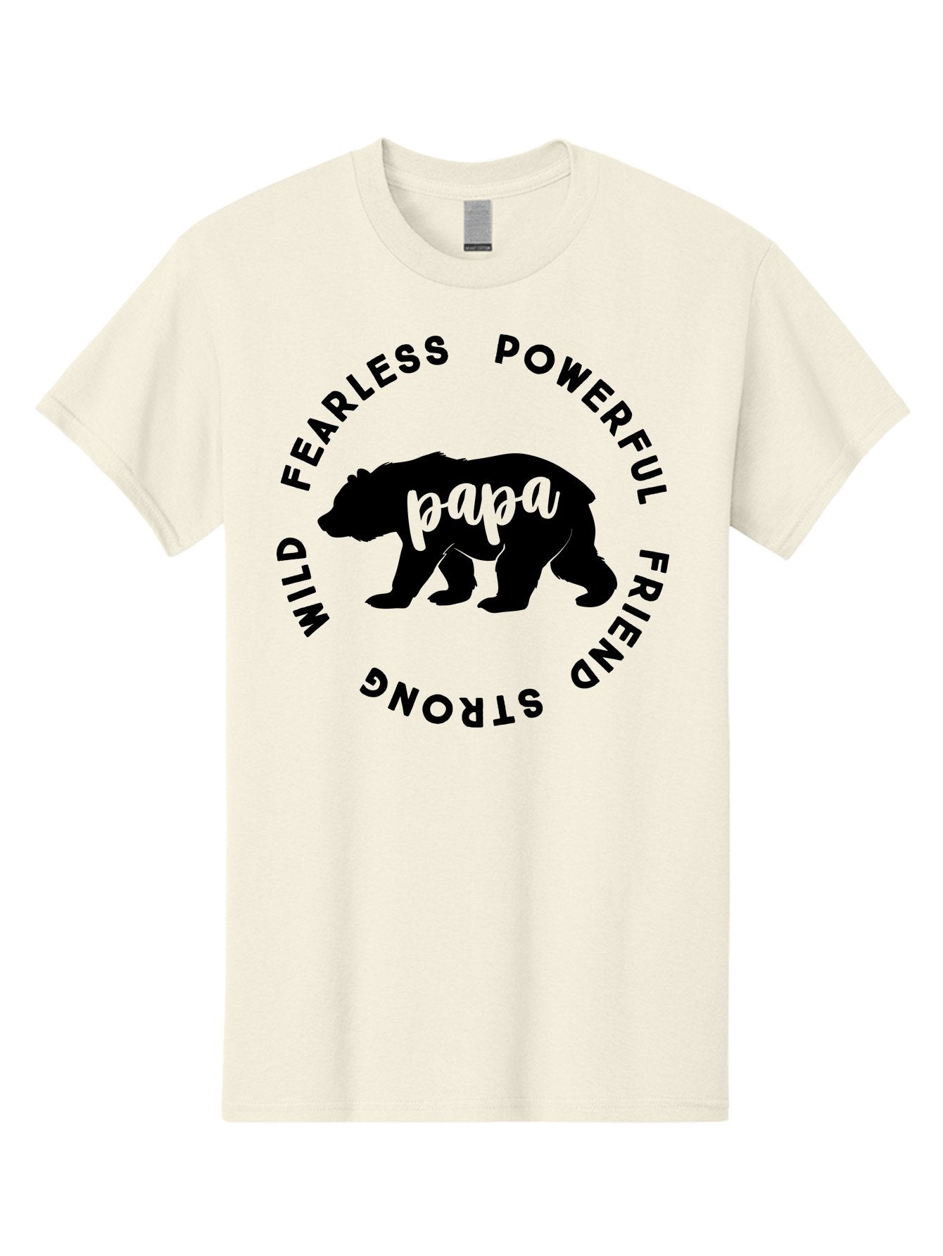 Papa Bear Men'S Graphic Tee, 100% Cotton, Comfortable Casual Summer Wear, Machine Washable, Bear Silhouette, Papa Bear, Wild Bear, Powerful Bear, Fearless Bear, Strong Friend, Fatherly Love, Bear Graphics, Personalized Gift, Father'S Day Ideas Aae575