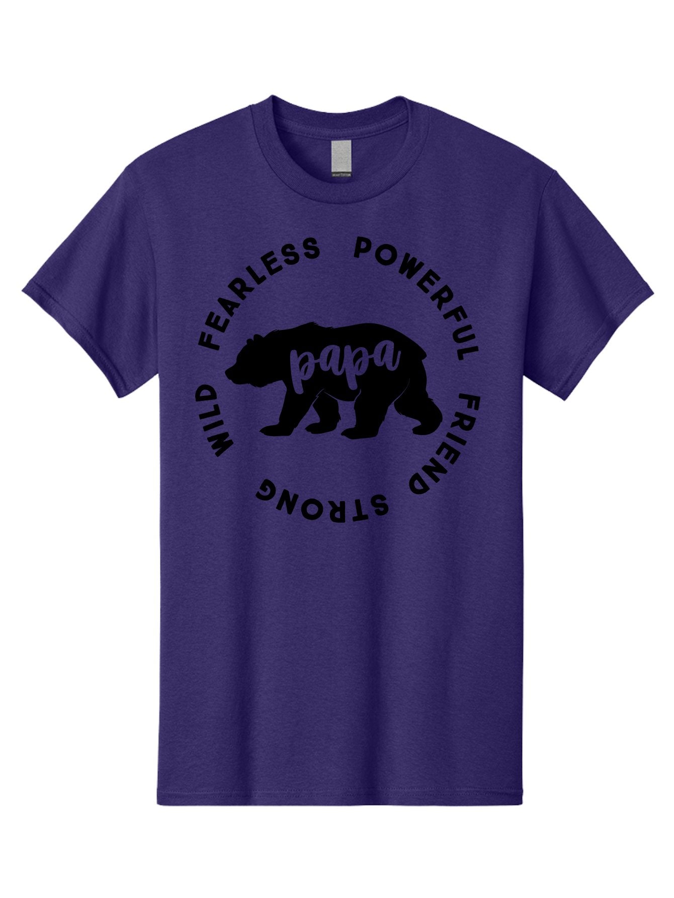 Papa Bear Men'S Graphic Tee, 100% Cotton, Comfortable Casual Summer Wear, Machine Washable, Bear Silhouette, Papa Bear, Wild Bear, Powerful Bear, Fearless Bear, Strong Friend, Fatherly Love, Bear Graphics, Personalized Gift, Father'S Day Ideas Aae575 11