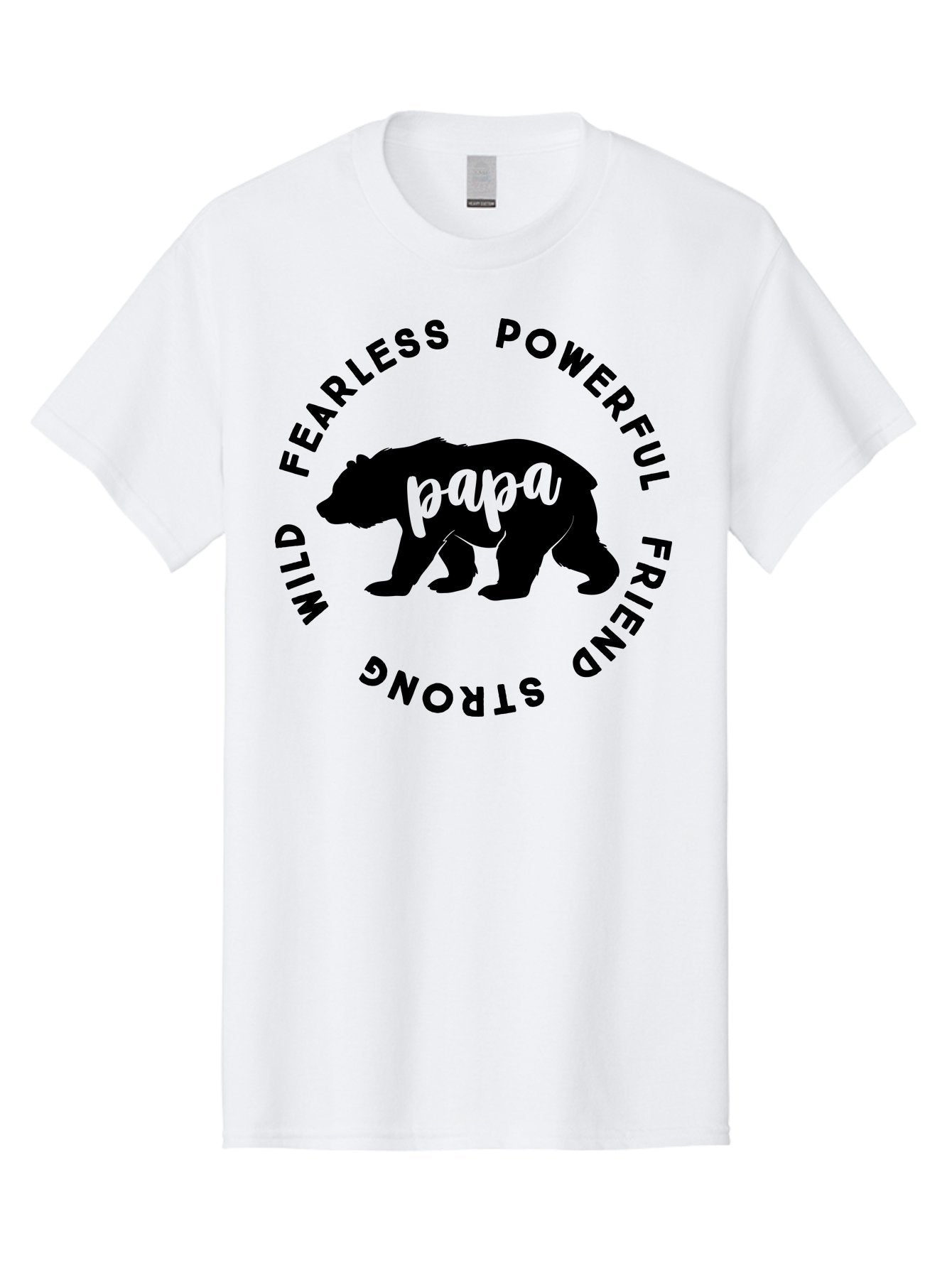 Papa Bear Men'S Graphic Tee, 100% Cotton, Comfortable Casual Summer Wear, Machine Washable, Bear Silhouette, Papa Bear, Wild Bear, Powerful Bear, Fearless Bear, Strong Friend, Fatherly Love, Bear Graphics, Personalized Gift, Father'S Day Ideas Aae575 7