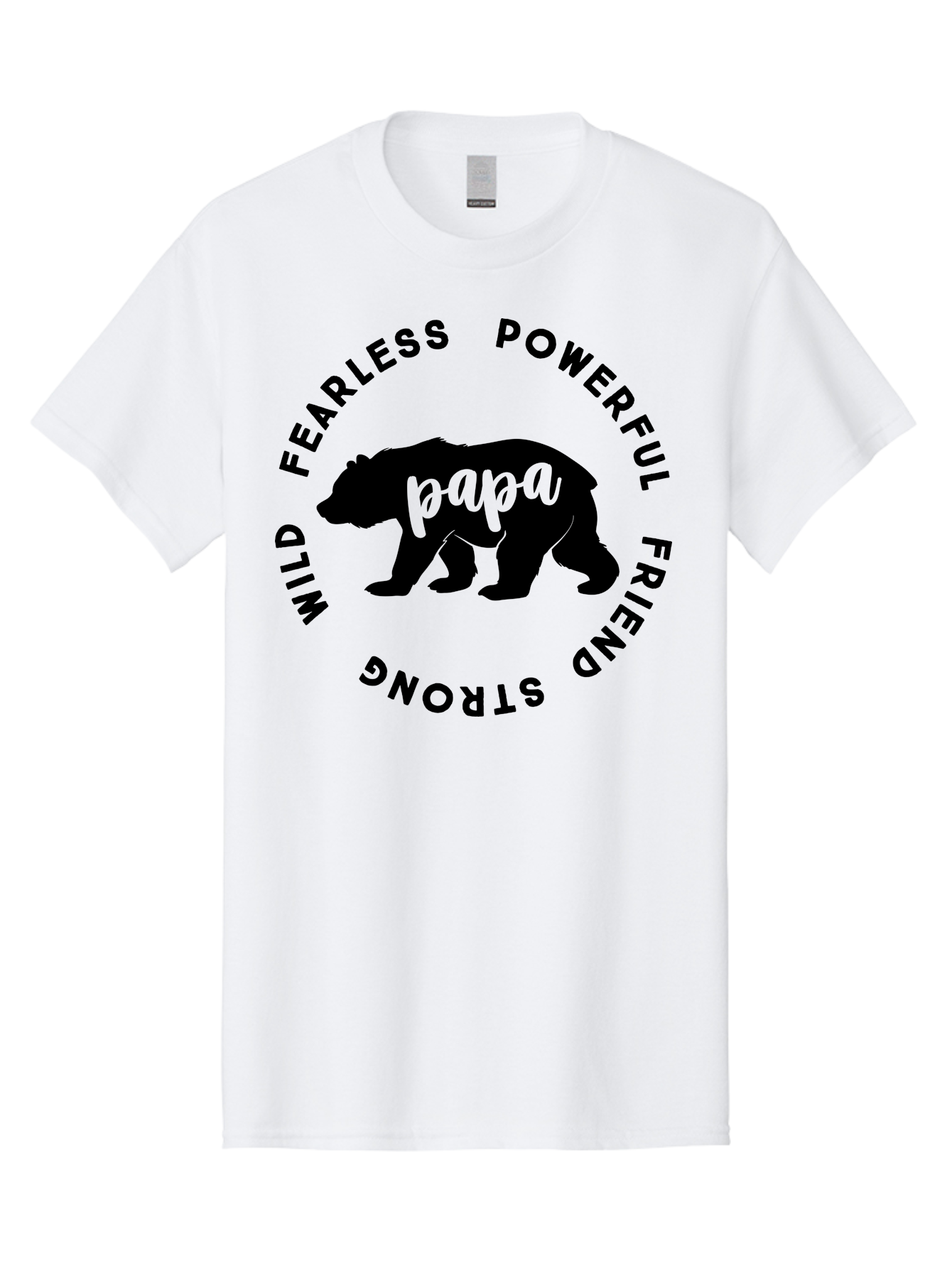 Papa Bear Men'S Graphic Tee, 100% Cotton, Comfortable Casual Summer Wear, Machine Washable, Bear Silhouette, Papa Bear, Wild Bear, Powerful Bear, Fearless Bear, Strong Friend, Fatherly Love, Bear Graphics, Personalized Gift, Father'S Day Ideas Aae575 5