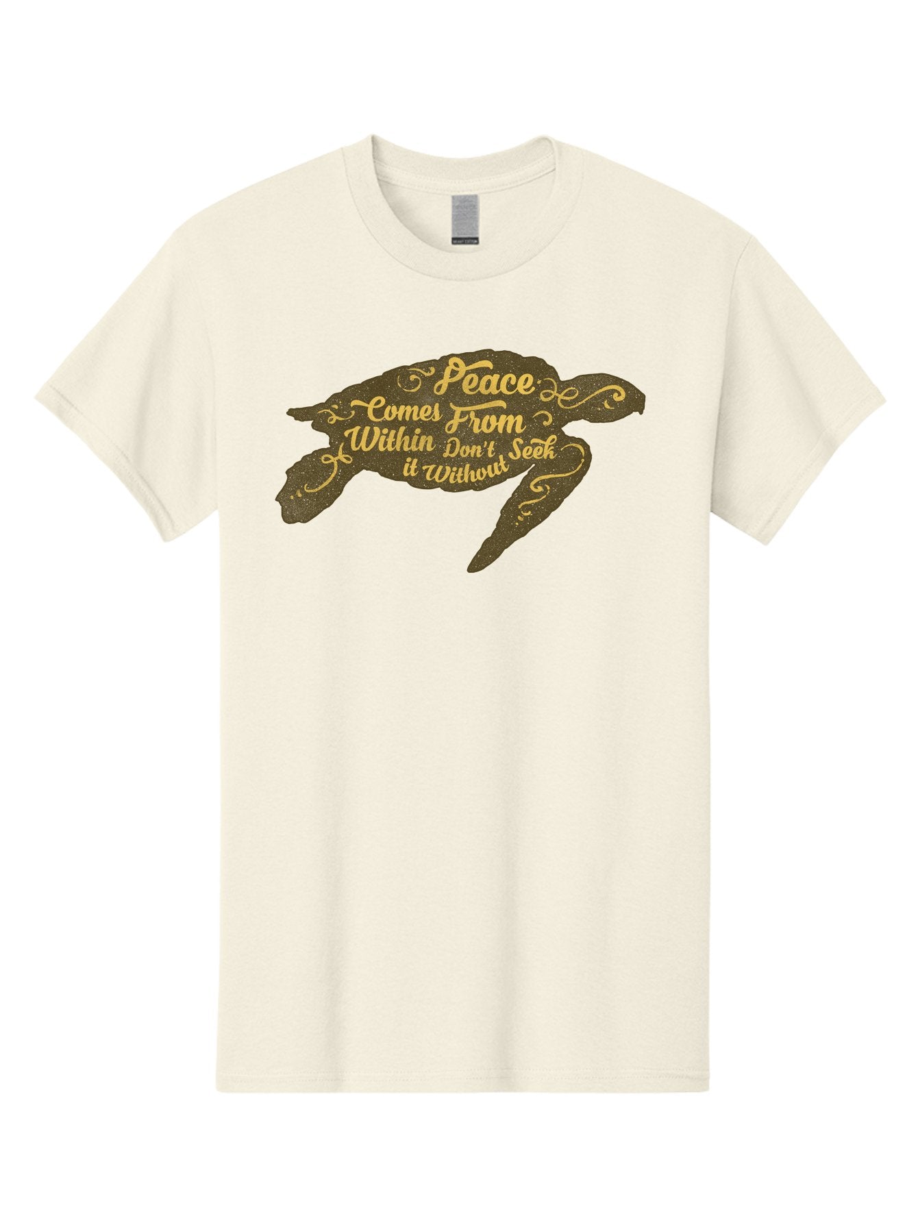 Peace Comes Within Men'S Graphic Tee, 100% Cotton, Comfortable Casual Summer Wear, Machine Washable, Peaceful Quote, Inspirational Words, Calming Message, Serene Turtle, Inner Peace, Mindfulness, Yoga, Meditation, Zen, Motivational Phrase Aae577 13