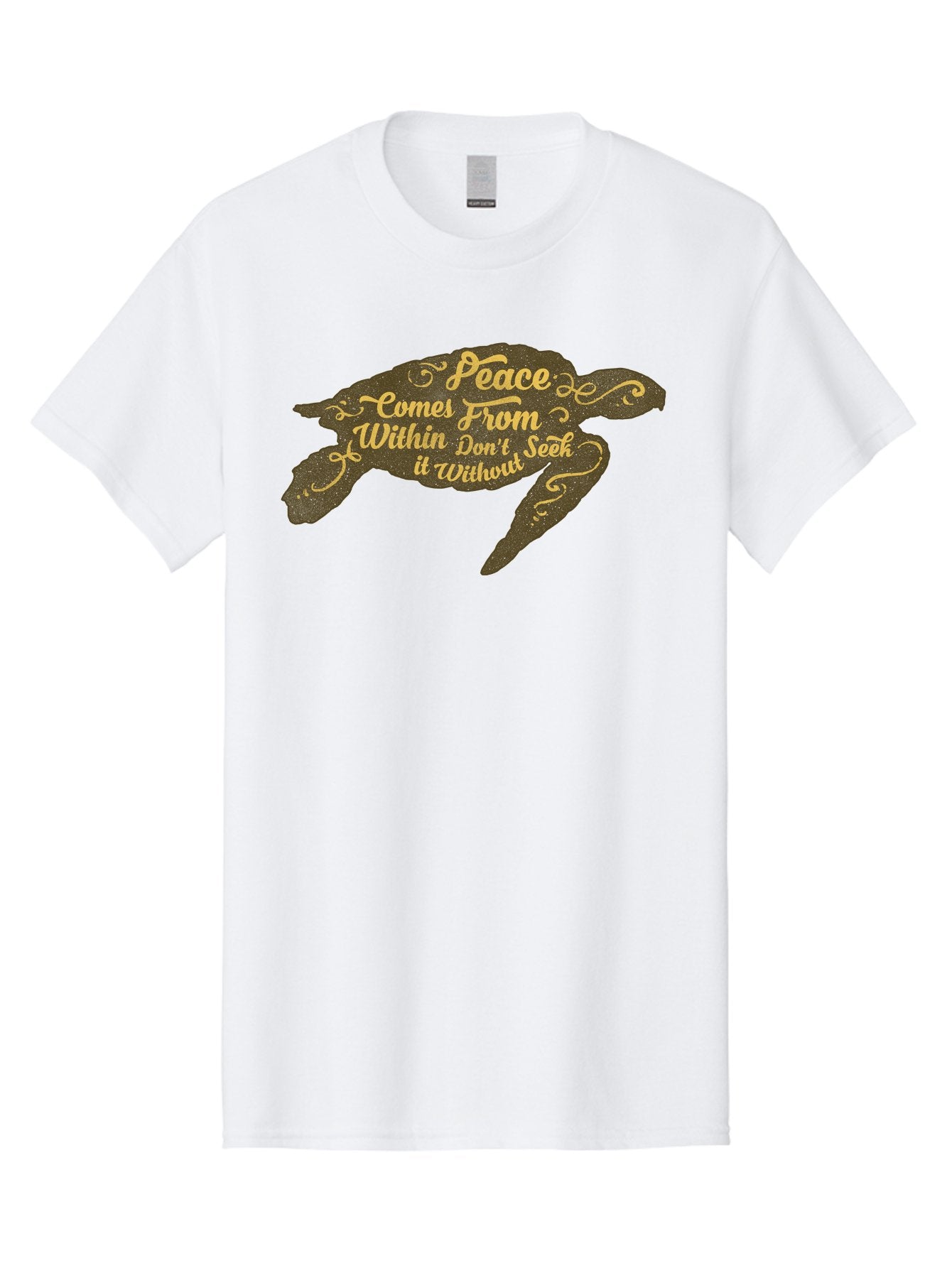 Peace Comes Within Men'S Graphic Tee, 100% Cotton, Comfortable Casual Summer Wear, Machine Washable, Peaceful Quote, Inspirational Words, Calming Message, Serene Turtle, Inner Peace, Mindfulness, Yoga, Meditation, Zen, Motivational Phrase Aae577 10