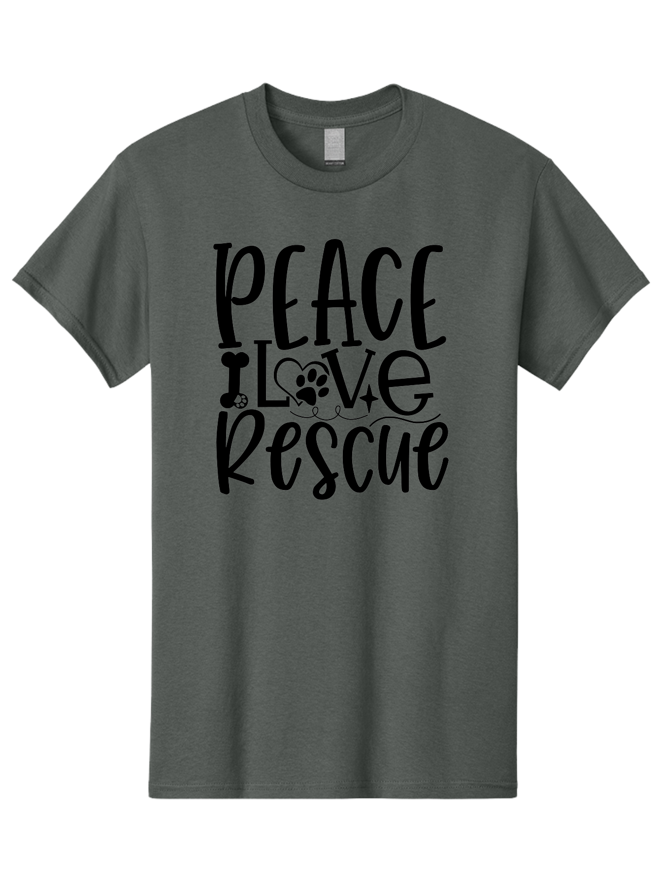 Peace Love Rescue Men'S Graphic Tee, 100% Cotton, Comfortable Casual Summer Wear, Machine Washable, Animal Rescue, Pet Adoption, Love For Pets, Peace And Love, Animal Welfare, Rescue Mission, Pet Love, Animal Shelter Aae578