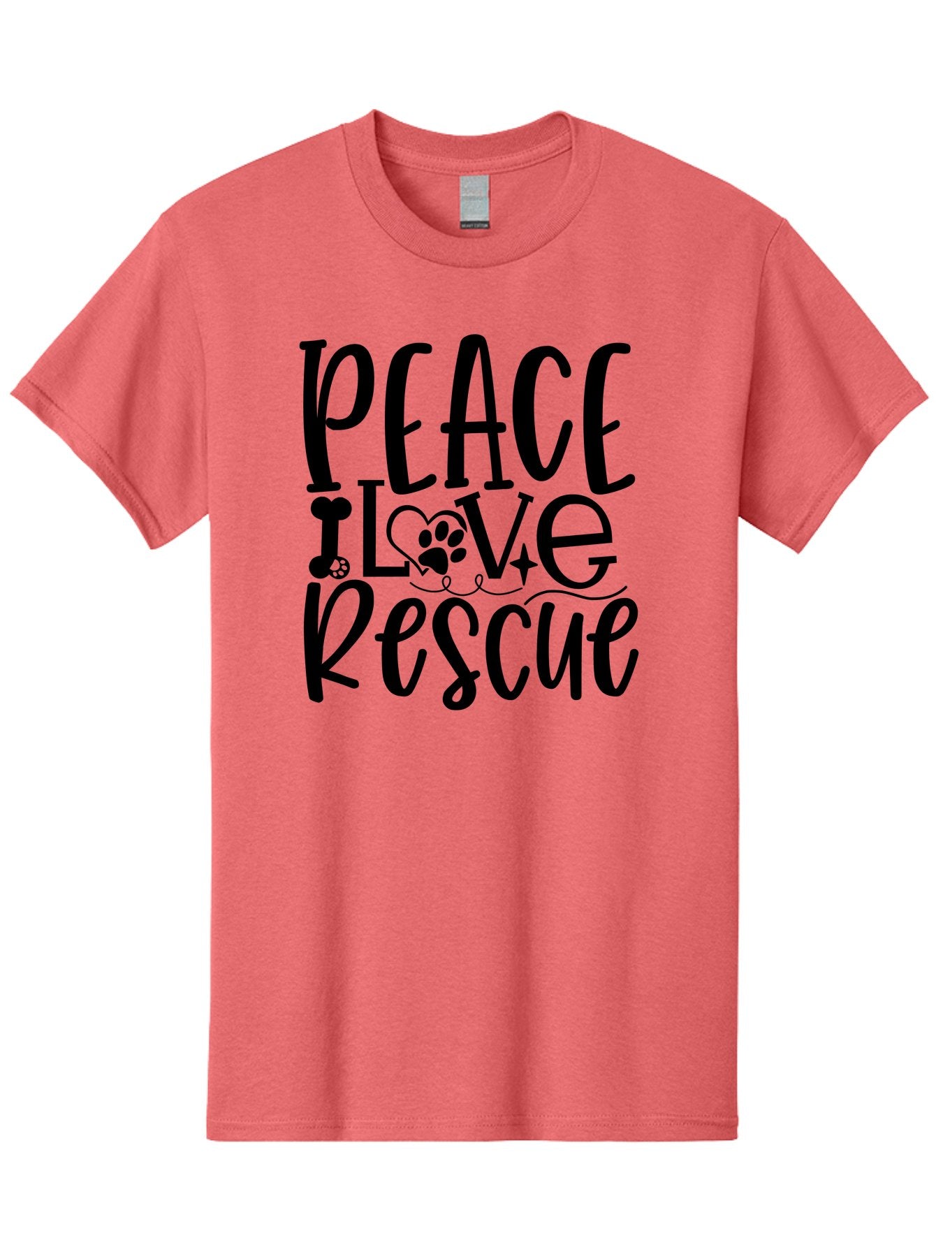 Peace Love Rescue Men'S Graphic Tee, 100% Cotton, Comfortable Casual Summer Wear, Machine Washable, Animal Rescue, Pet Adoption, Love For Pets, Peace And Love, Animal Welfare, Rescue Mission, Pet Love, Animal Shelter Aae578 4