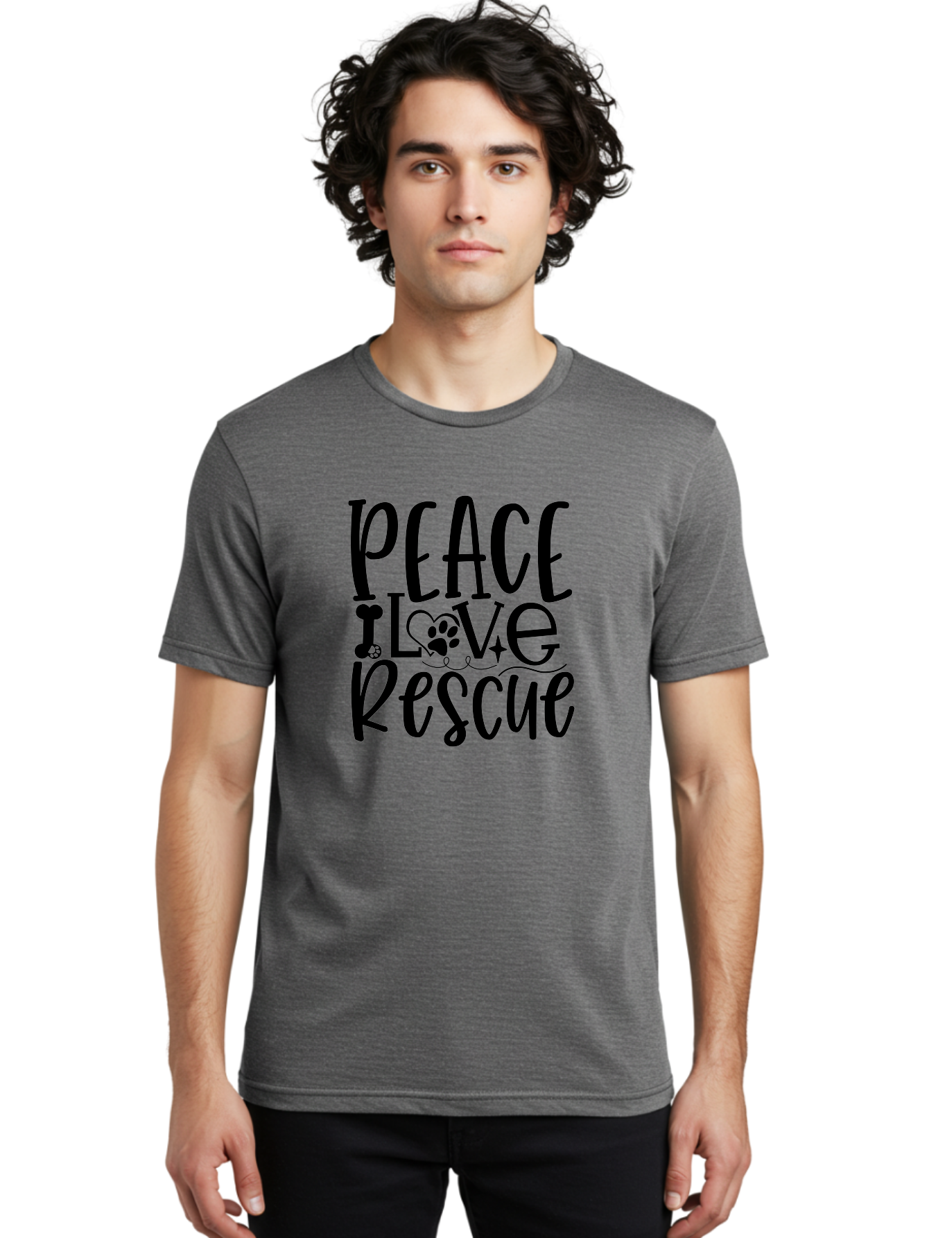 Peace Love Rescue Men'S Graphic Tee, 100% Cotton, Comfortable Casual Summer Wear, Machine Washable, Animal Rescue, Pet Adoption, Love For Pets, Peace And Love, Animal Welfare, Rescue Mission, Pet Love, Animal Shelter Aae578 30