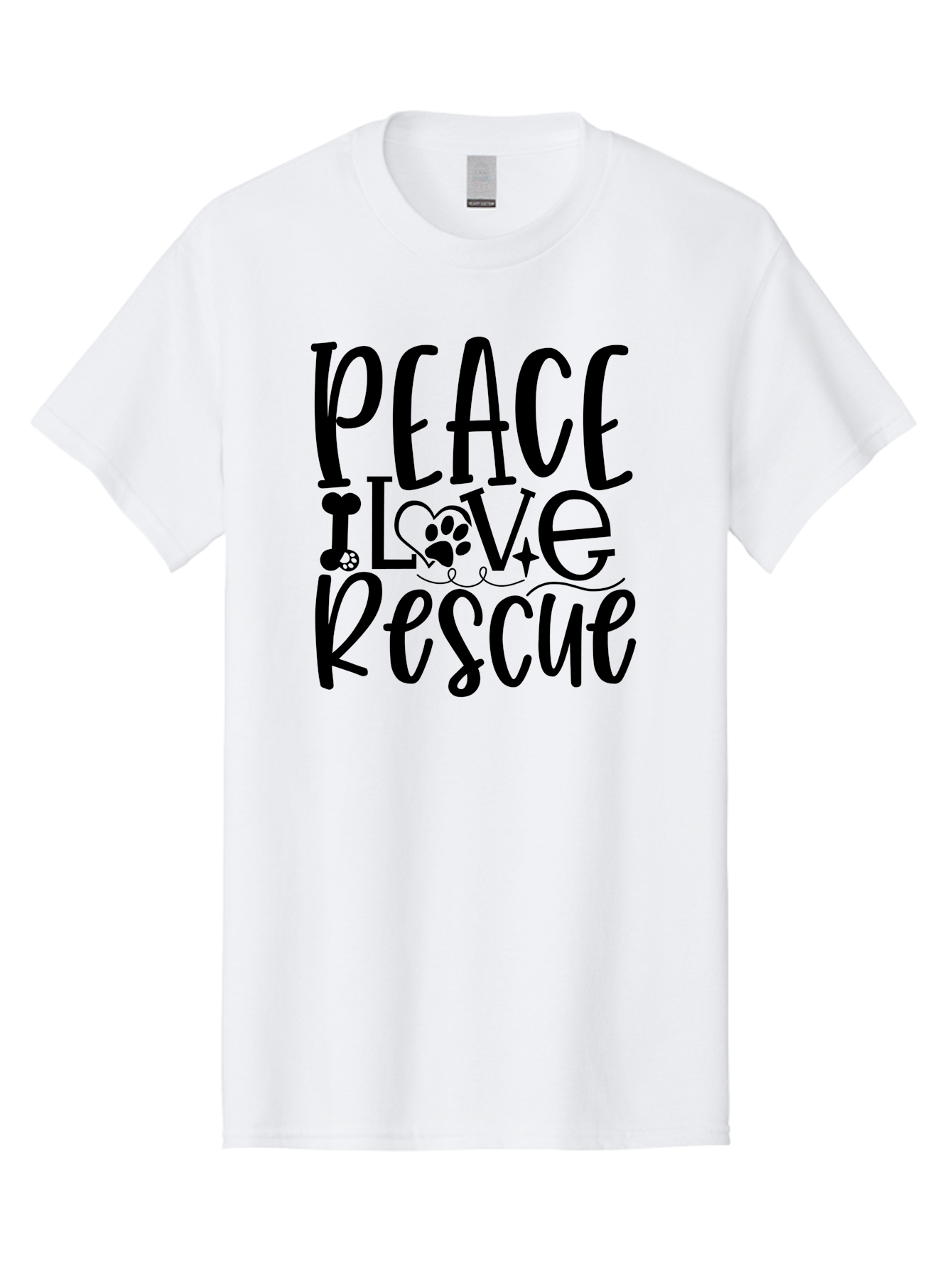 Peace Love Rescue Men'S Graphic Tee, 100% Cotton, Comfortable Casual Summer Wear, Machine Washable, Animal Rescue, Pet Adoption, Love For Pets, Peace And Love, Animal Welfare, Rescue Mission, Pet Love, Animal Shelter Aae578 3