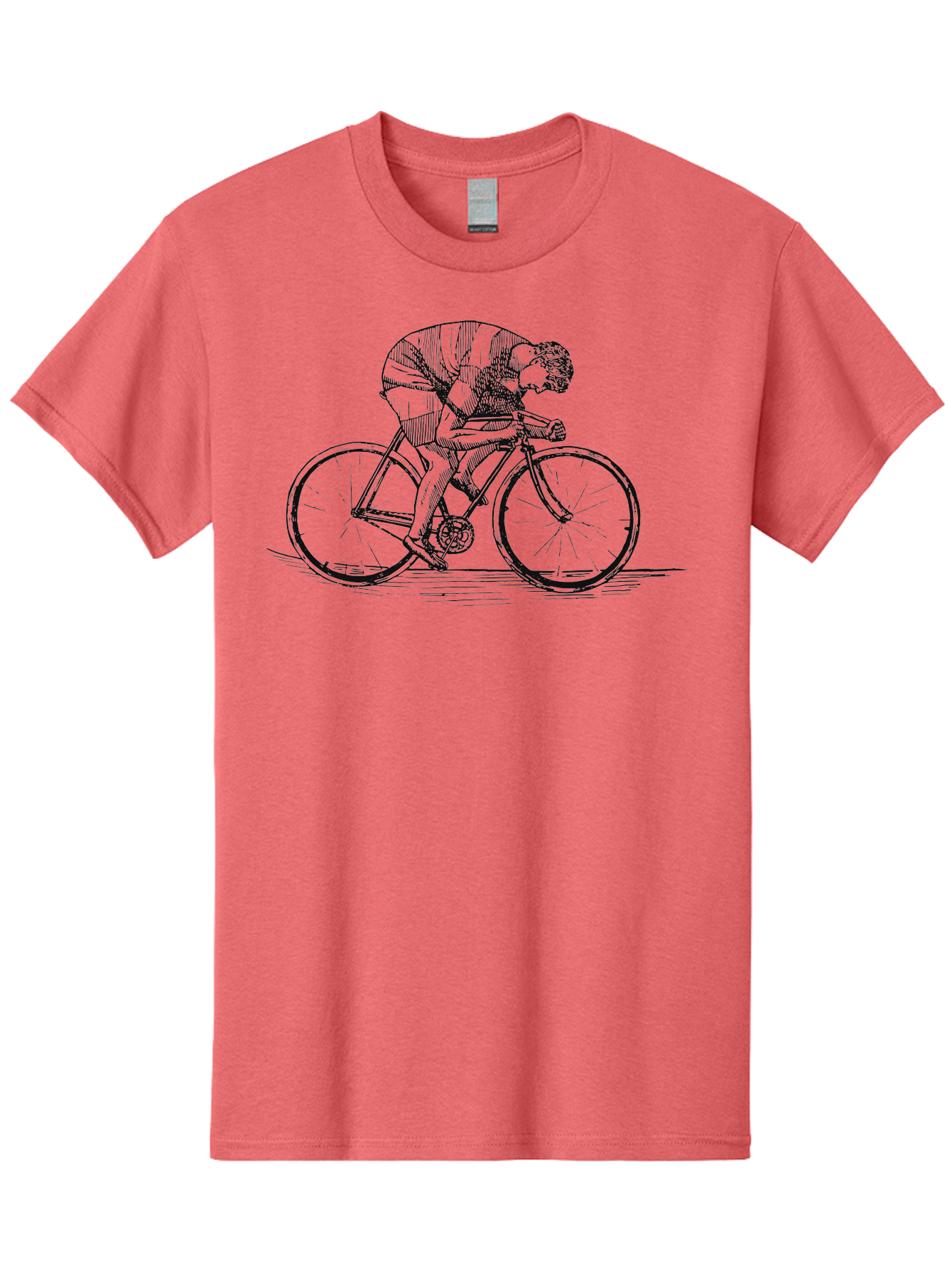 Pedal To Glory Men'S Graphic Tee, 100% Cotton, Comfortable Casual Summer Wear, Machine Washable, Cyclist In Action, Cycling Enthusiast, Road Bike, Athletic Pose, Dynamic Movement, Fitness Activity, Sports Illustration, Vintage Style Aae579 25