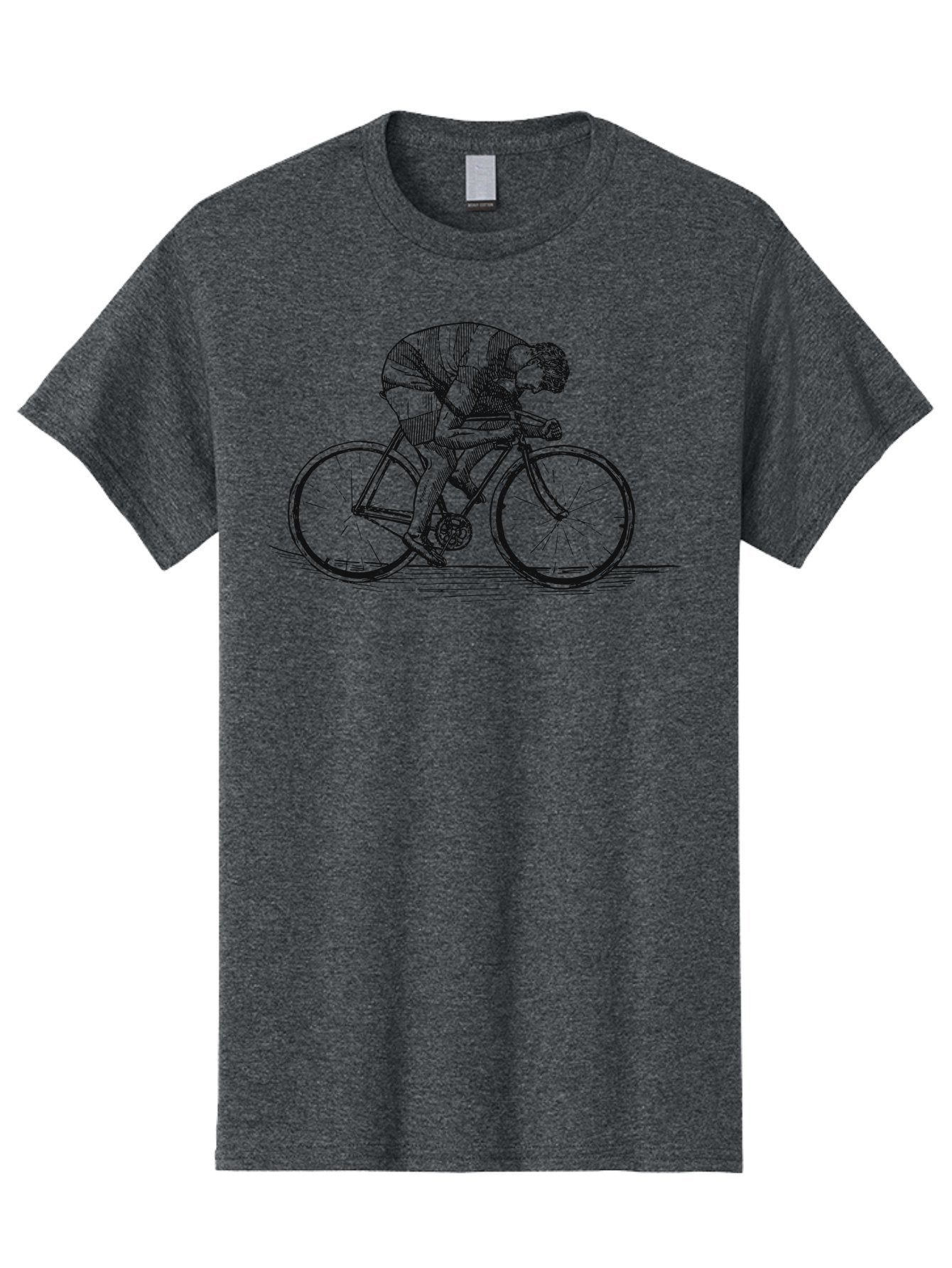 Pedal To Glory Men'S Graphic Tee, 100% Cotton, Comfortable Casual Summer Wear, Machine Washable, Cyclist In Action, Cycling Enthusiast, Road Bike, Athletic Pose, Dynamic Movement, Fitness Activity, Sports Illustration, Vintage Style Aae579 9