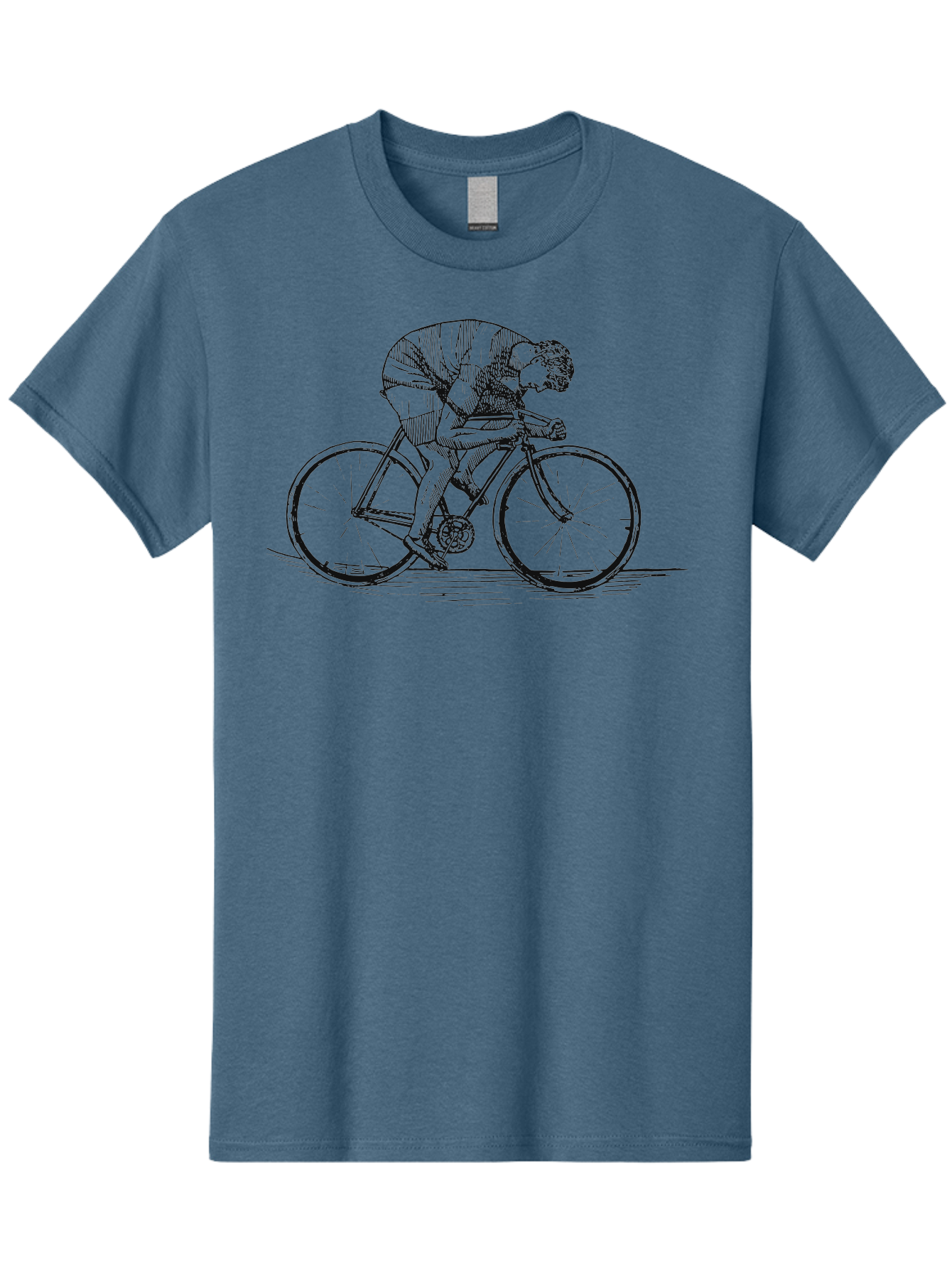 Pedal To Glory Men'S Graphic Tee, 100% Cotton, Comfortable Casual Summer Wear, Machine Washable, Cyclist In Action, Cycling Enthusiast, Road Bike, Athletic Pose, Dynamic Movement, Fitness Activity, Sports Illustration, Vintage Style Aae579 3