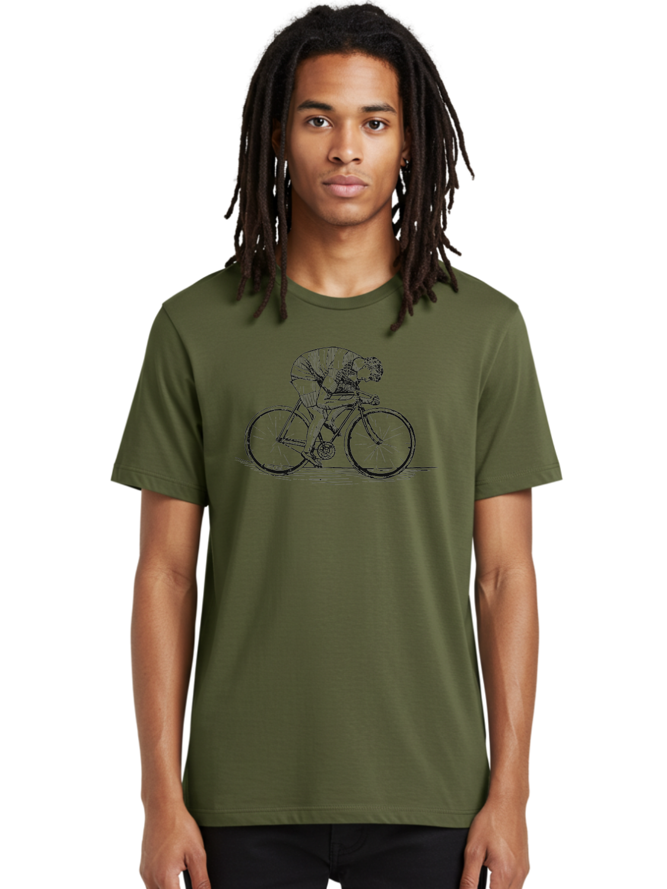 Pedal To Glory Men'S Graphic Tee, 100% Cotton, Comfortable Casual Summer Wear, Machine Washable, Cyclist In Action, Cycling Enthusiast, Road Bike, Athletic Pose, Dynamic Movement, Fitness Activity, Sports Illustration, Vintage Style Aae579 30