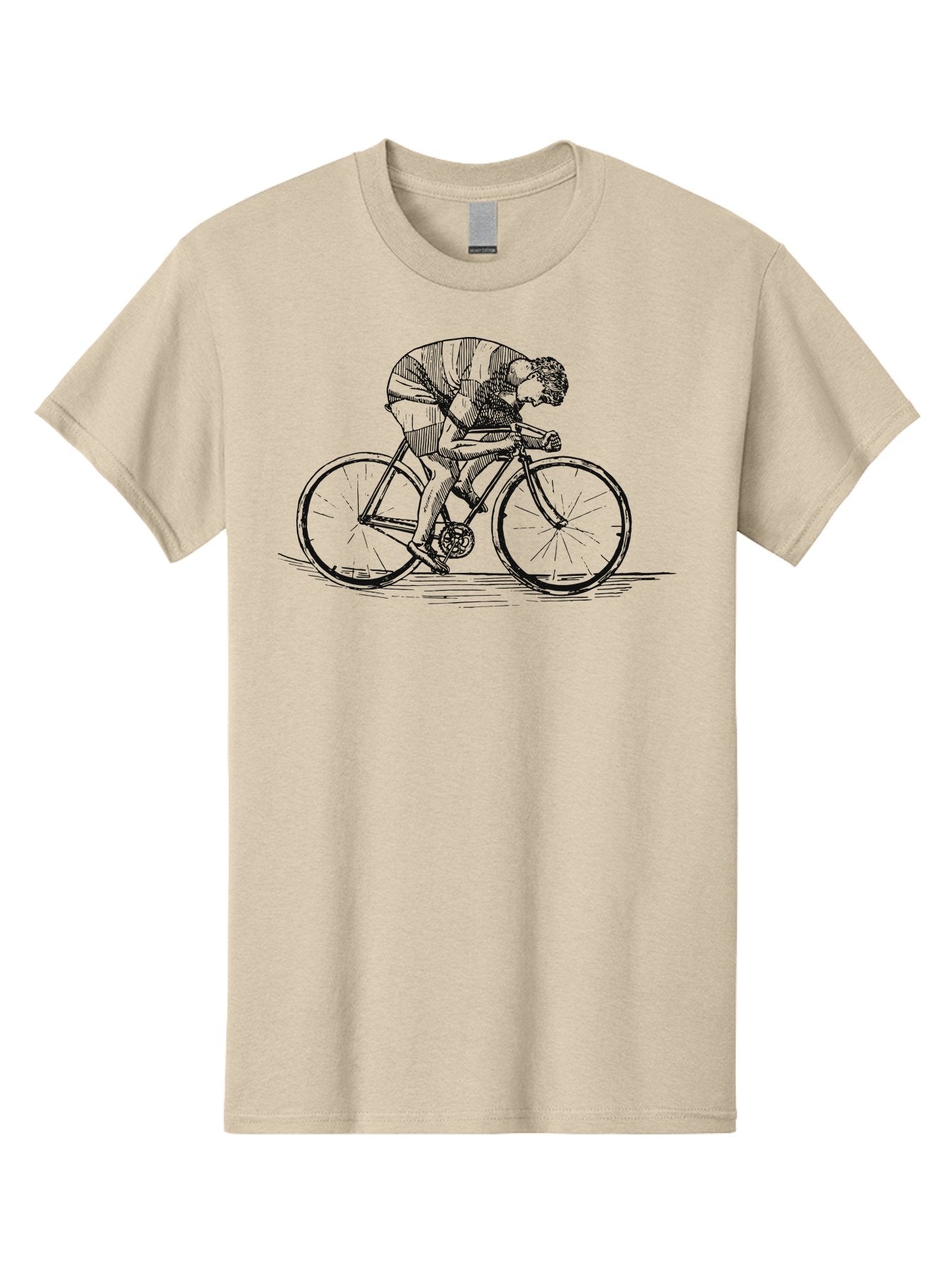 Pedal To Glory Men'S Graphic Tee, 100% Cotton, Comfortable Casual Summer Wear, Machine Washable, Cyclist In Action, Cycling Enthusiast, Road Bike, Athletic Pose, Dynamic Movement, Fitness Activity, Sports Illustration, Vintage Style Aae579 12