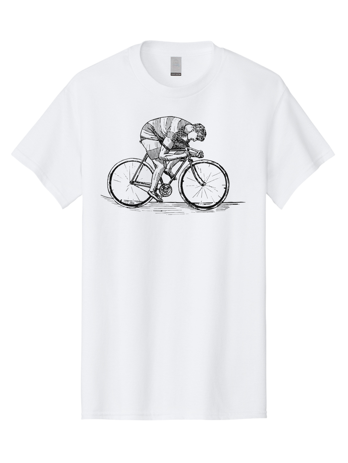 Pedal To Glory Men'S Graphic Tee, 100% Cotton, Comfortable Casual Summer Wear, Machine Washable, Cyclist In Action, Cycling Enthusiast, Road Bike, Athletic Pose, Dynamic Movement, Fitness Activity, Sports Illustration, Vintage Style Aae579 21