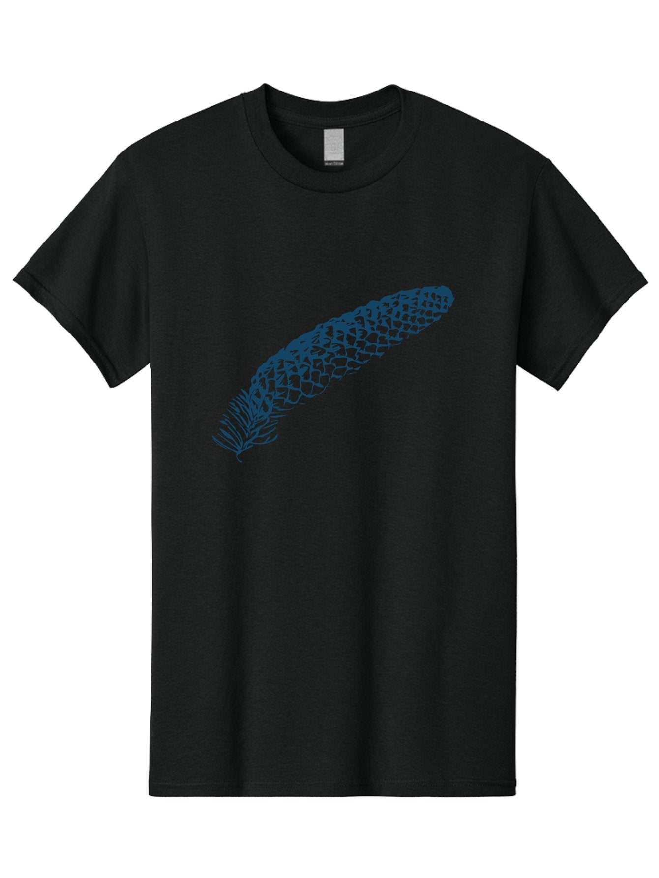 Pinecone Men'S Graphic Tee, 100% Cotton, Comfortable Casual Summer Wear, Machine Washable, Blue Feather Illustration, Intricate Scale Pattern, Bird Symbolism, Nature-Inspired Art, Abstract Design, Feather Texture, Artistic Expression, Aae581 15