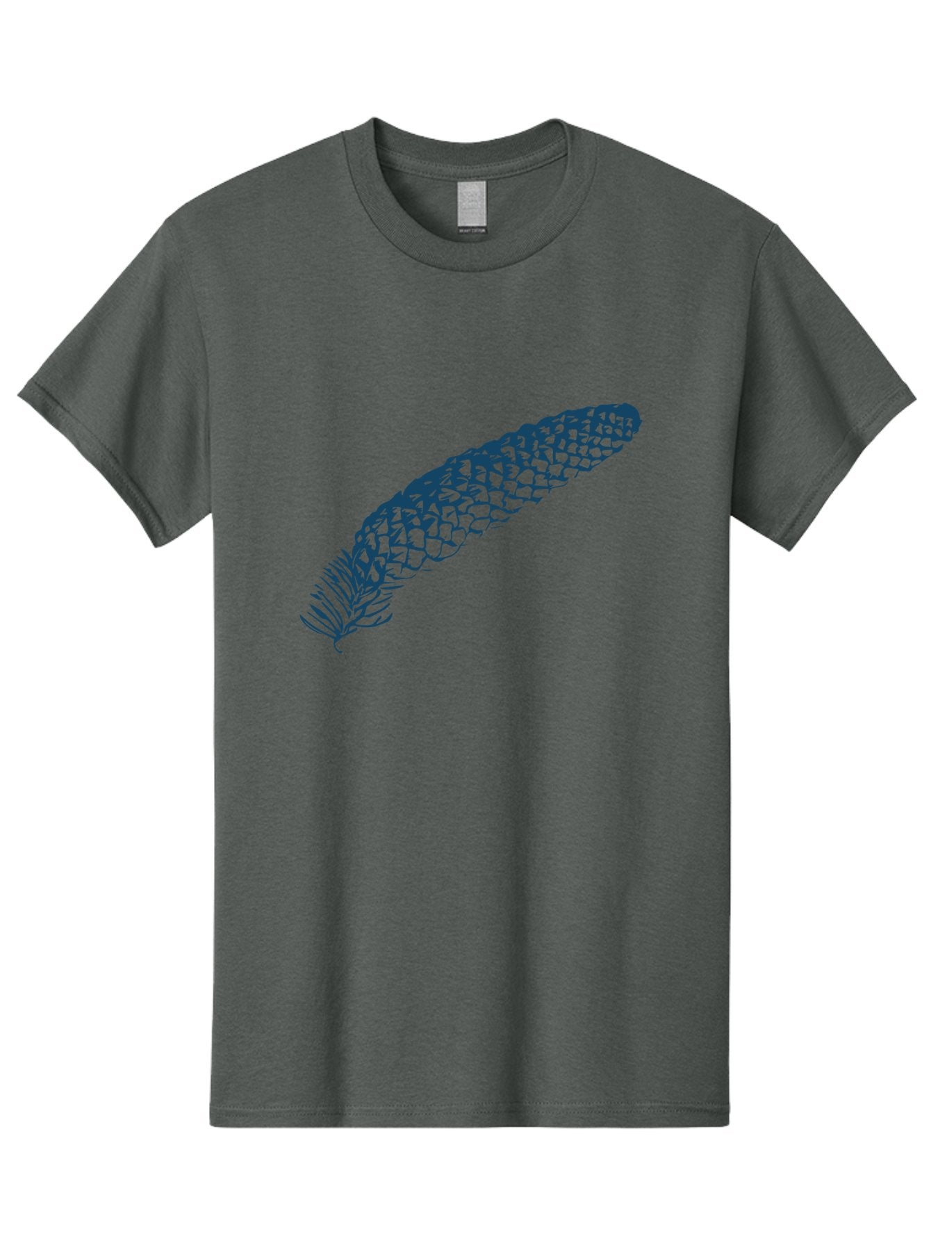 Pinecone Men'S Graphic Tee, 100% Cotton, Comfortable Casual Summer Wear, Machine Washable, Blue Feather Illustration, Intricate Scale Pattern, Bird Symbolism, Nature-Inspired Art, Abstract Design, Feather Texture, Artistic Expression, Aae581 14
