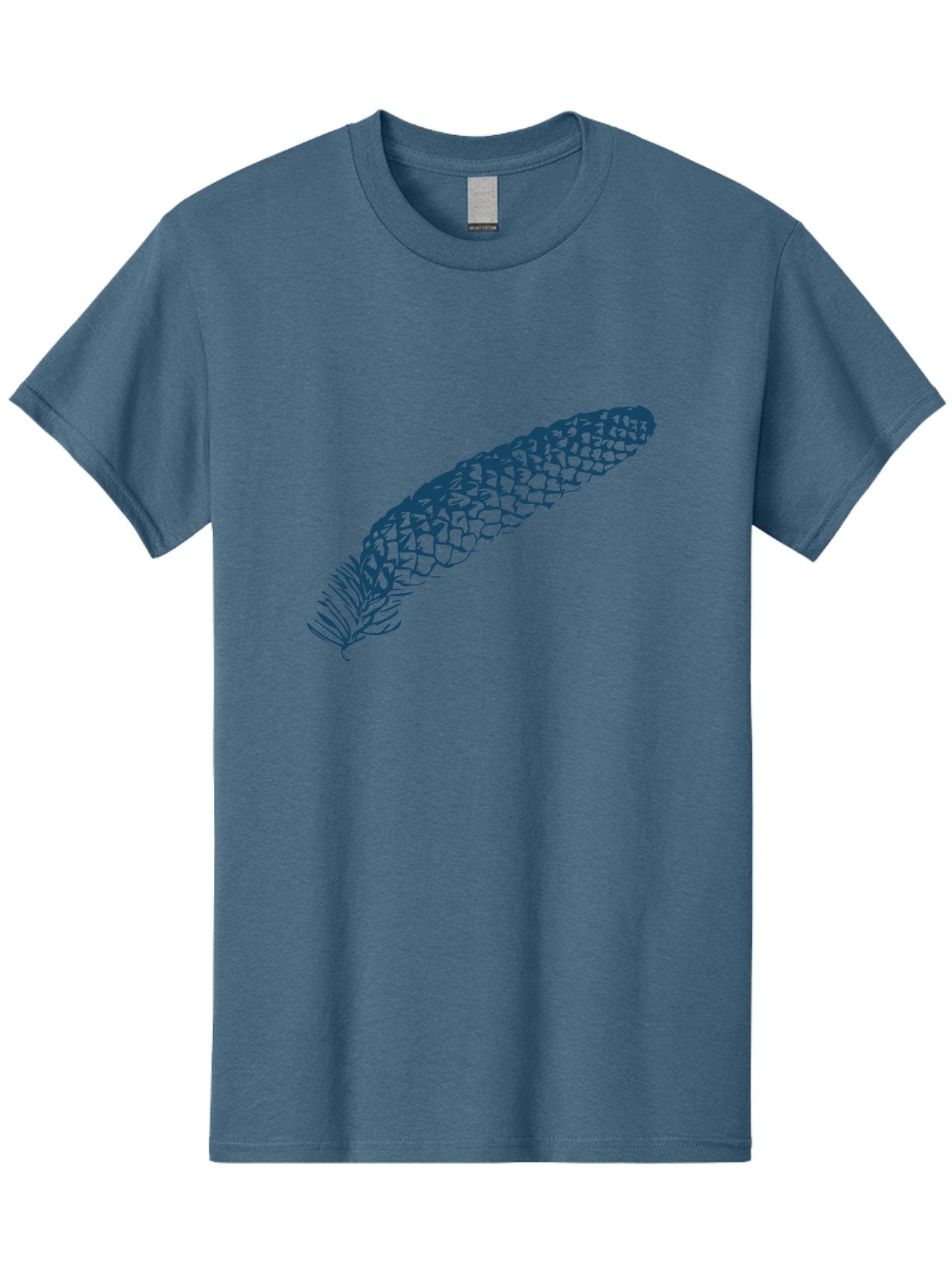 Pinecone Men'S Graphic Tee, 100% Cotton, Comfortable Casual Summer Wear, Machine Washable, Blue Feather Illustration, Intricate Scale Pattern, Bird Symbolism, Nature-Inspired Art, Abstract Design, Feather Texture, Artistic Expression, Aae581 6