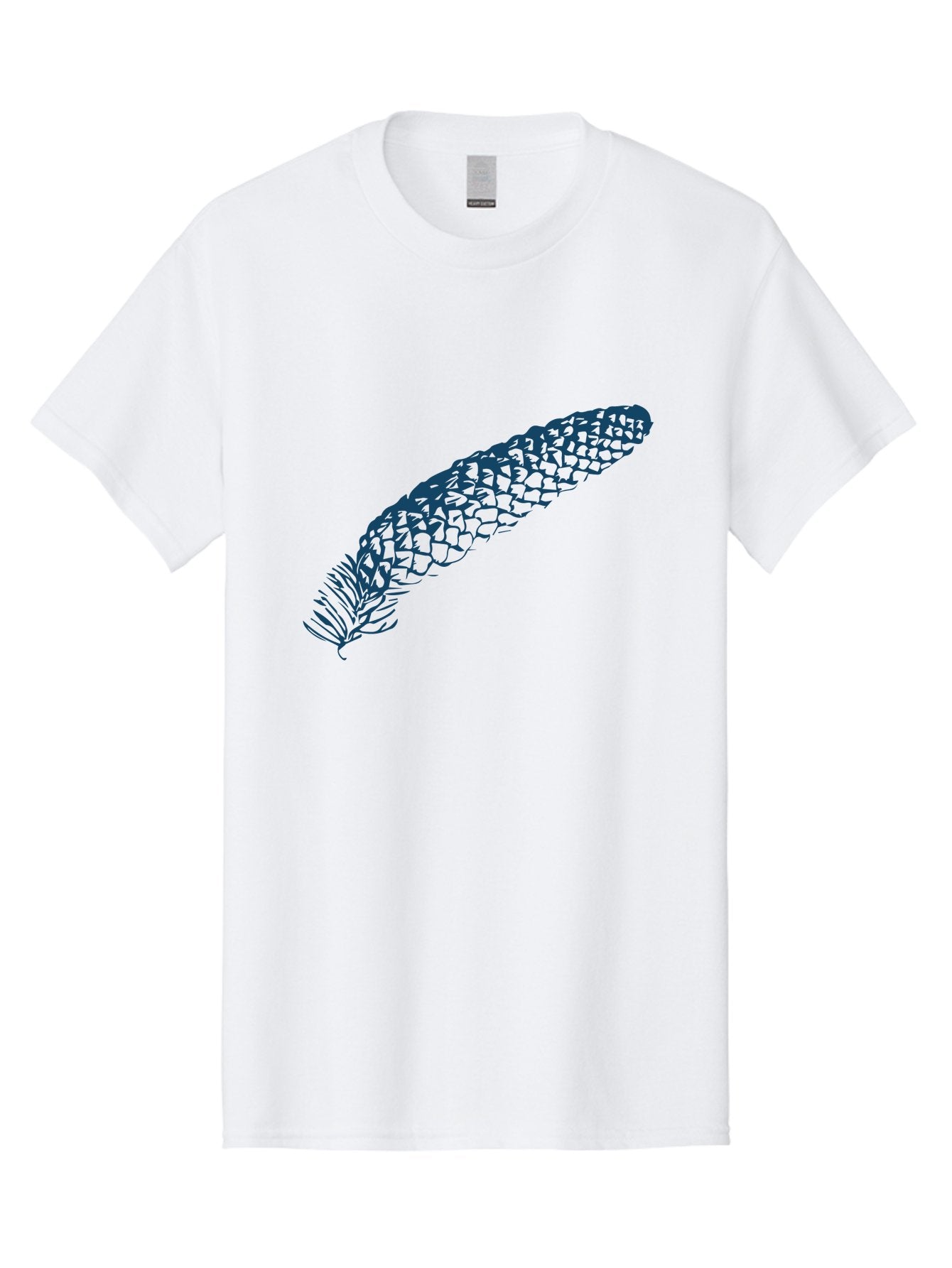 Pinecone Men'S Graphic Tee, 100% Cotton, Comfortable Casual Summer Wear, Machine Washable, Blue Feather Illustration, Intricate Scale Pattern, Bird Symbolism, Nature-Inspired Art, Abstract Design, Feather Texture, Artistic Expression, Aae581 10