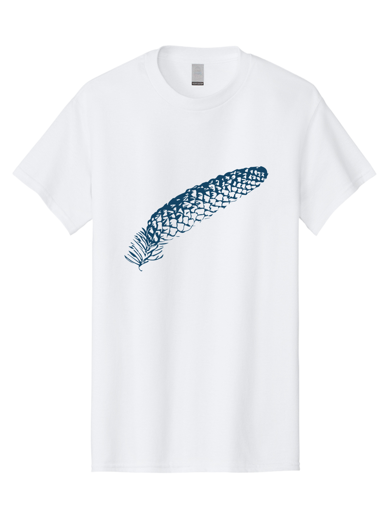 Pinecone Men'S Graphic Tee, 100% Cotton, Comfortable Casual Summer Wear, Machine Washable, Blue Feather Illustration, Intricate Scale Pattern, Bird Symbolism, Nature-Inspired Art, Abstract Design, Feather Texture, Artistic Expression, Aae581 19