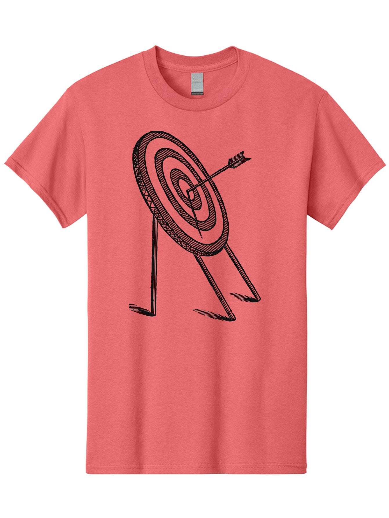 Point Of Impact Men'S Graphic Tee, 100% Cotton, Comfortable Casual Summer Wear, Machine Washable, Target Practice, Archery Skills, Direct Hit, Precision Shooting, Bullseye, Focused Aim, Arrow In Target, Goal Achievement, Success Symbol Aae583