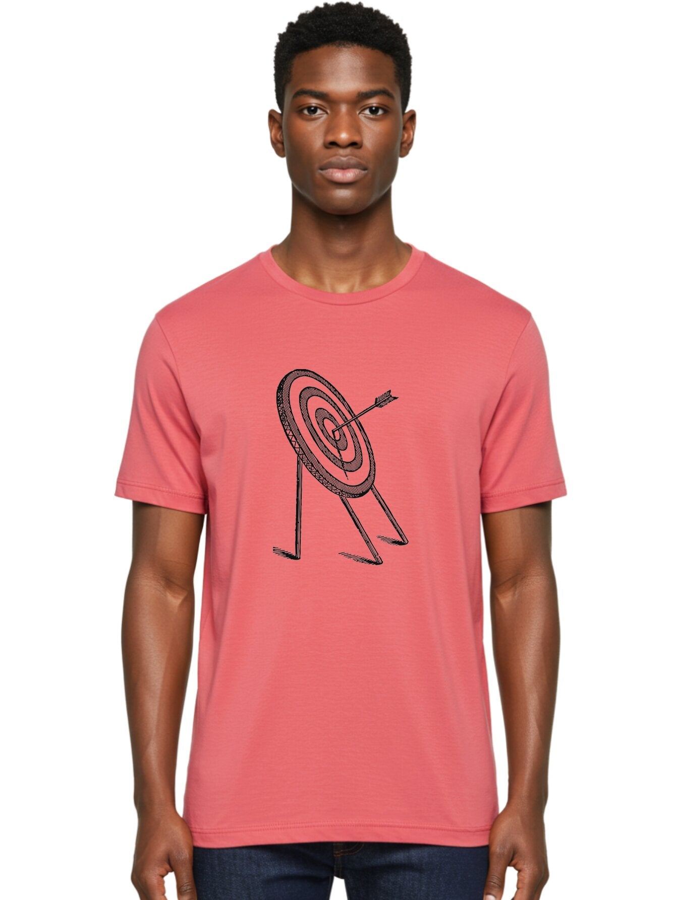 Point Of Impact Men'S Graphic Tee, 100% Cotton, Comfortable Casual Summer Wear, Machine Washable, Target Practice, Archery Skills, Direct Hit, Precision Shooting, Bullseye, Focused Aim, Arrow In Target, Goal Achievement, Success Symbol Aae583 19